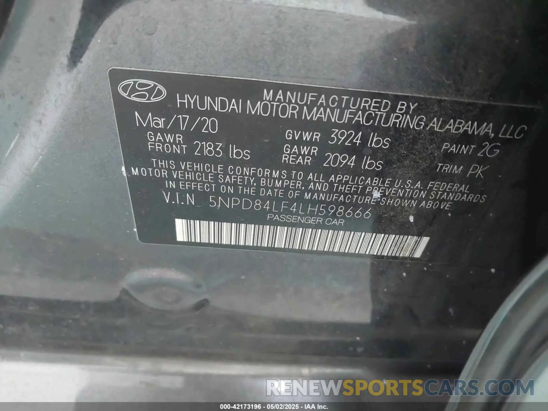 9 Photograph of a damaged car 5NPD84LF4LH598666 HYUNDAI ELANTRA 2020