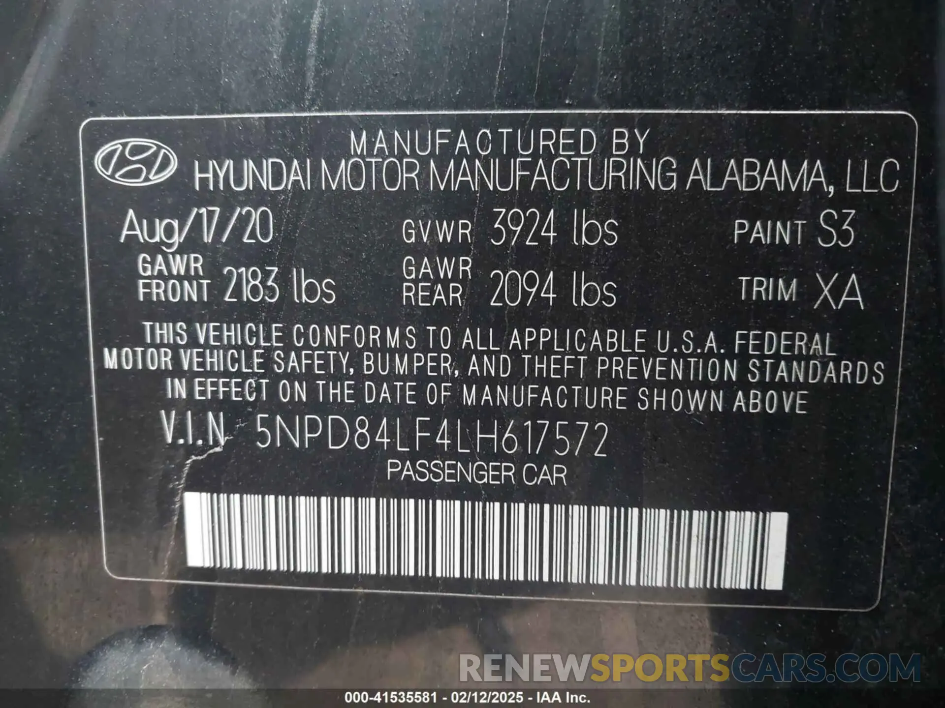 9 Photograph of a damaged car 5NPD84LF4LH617572 HYUNDAI ELANTRA 2020