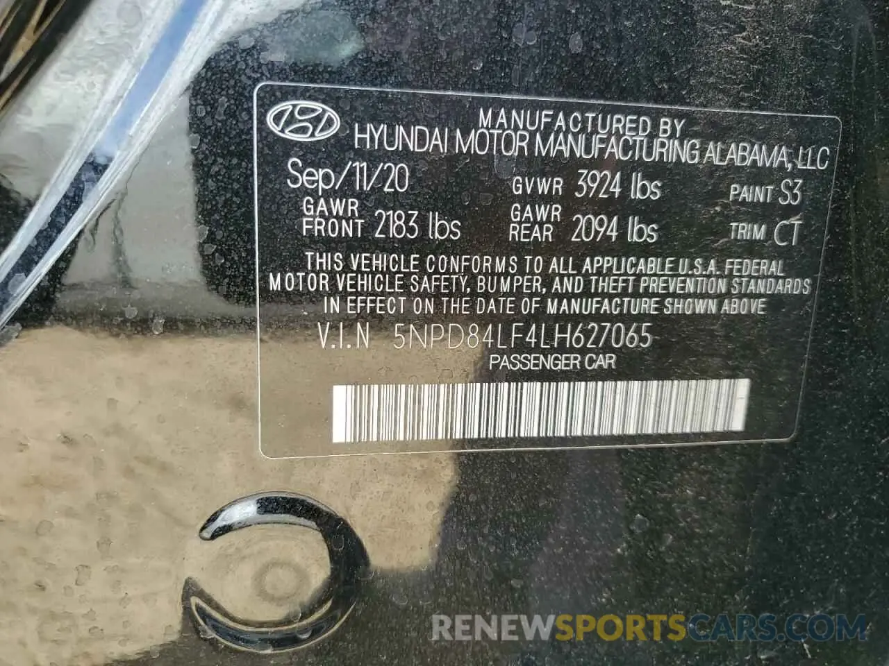 13 Photograph of a damaged car 5NPD84LF4LH627065 HYUNDAI ELANTRA 2020