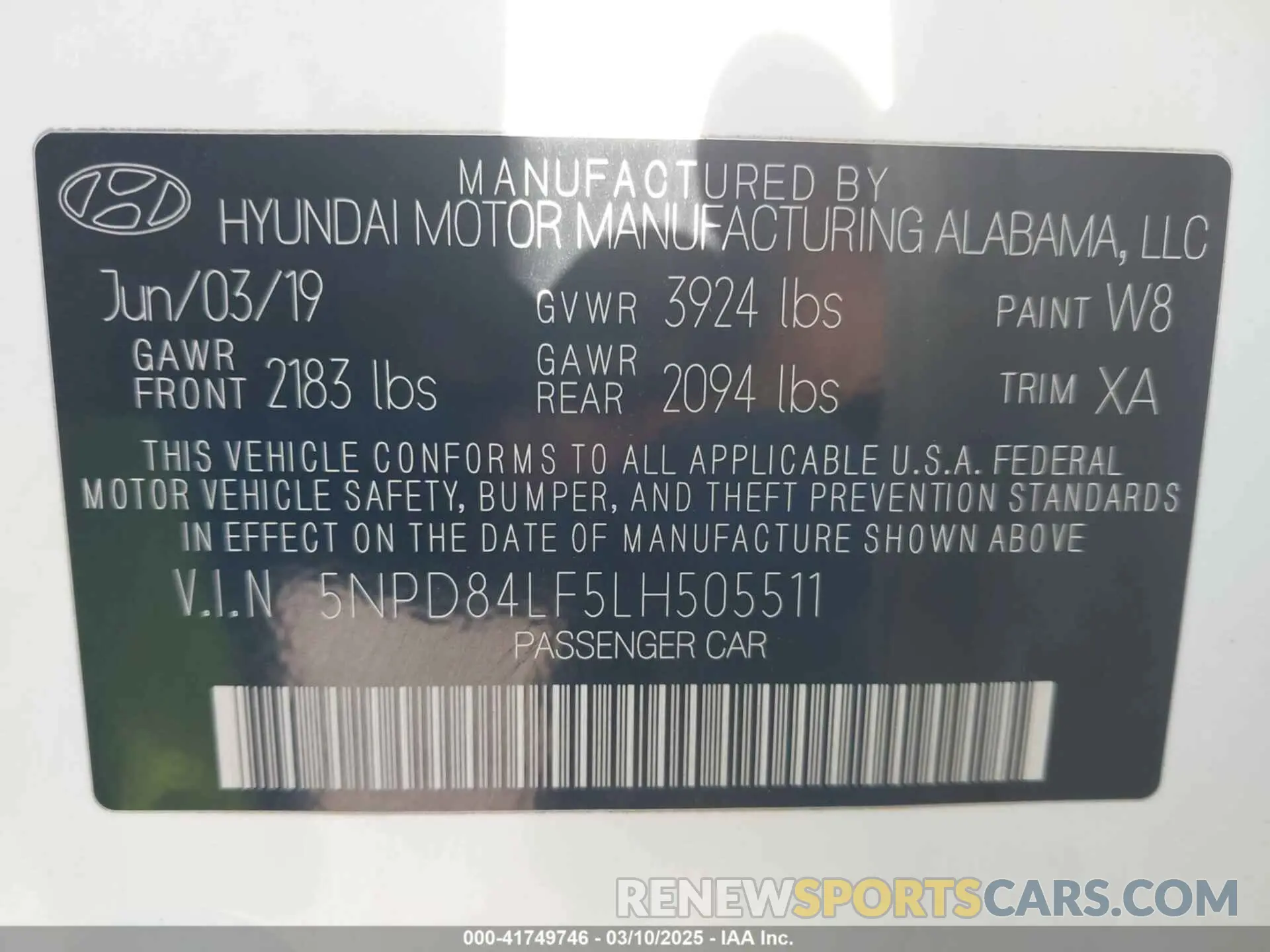 9 Photograph of a damaged car 5NPD84LF5LH505511 HYUNDAI ELANTRA 2020