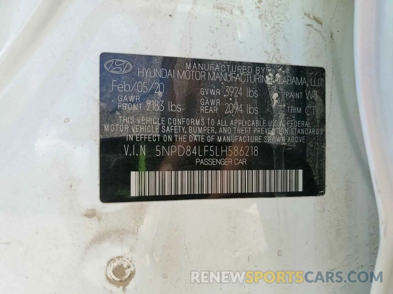 13 Photograph of a damaged car 5NPD84LF5LH586218 HYUNDAI ELANTRA 2020