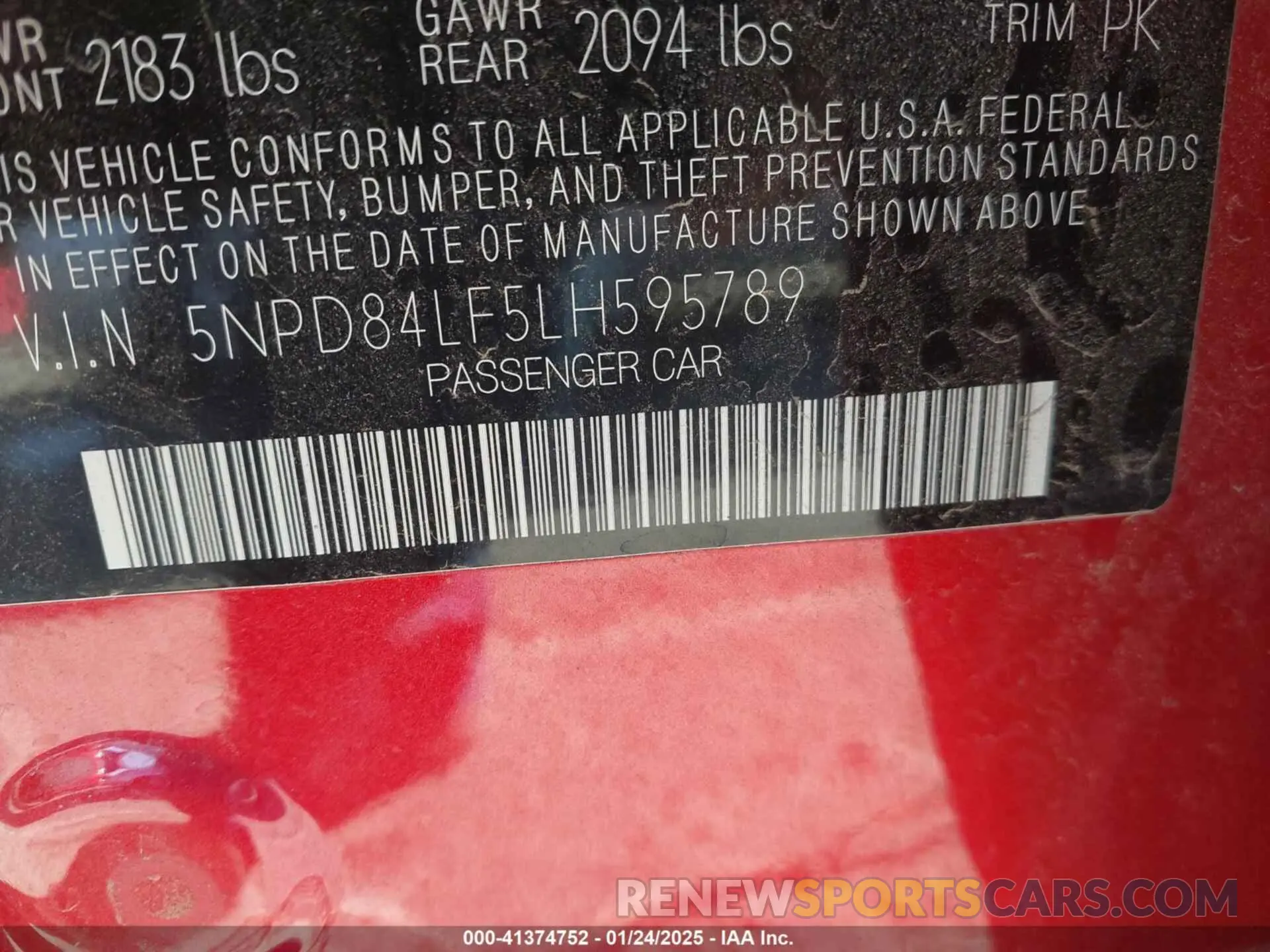 9 Photograph of a damaged car 5NPD84LF5LH595789 HYUNDAI ELANTRA 2020