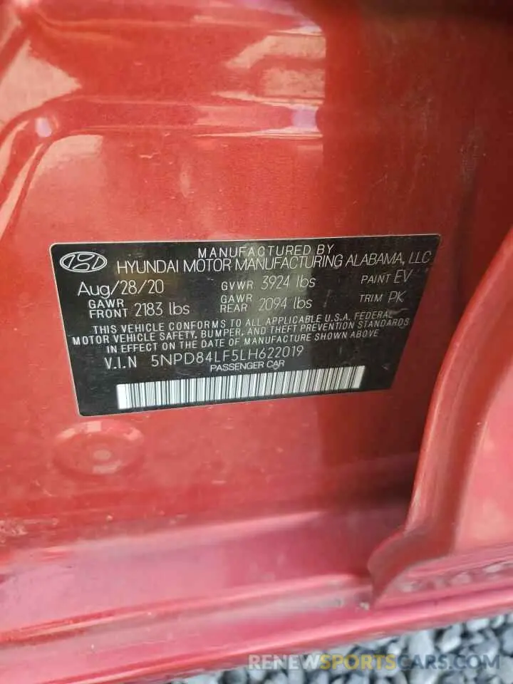 13 Photograph of a damaged car 5NPD84LF5LH622019 HYUNDAI ELANTRA 2020