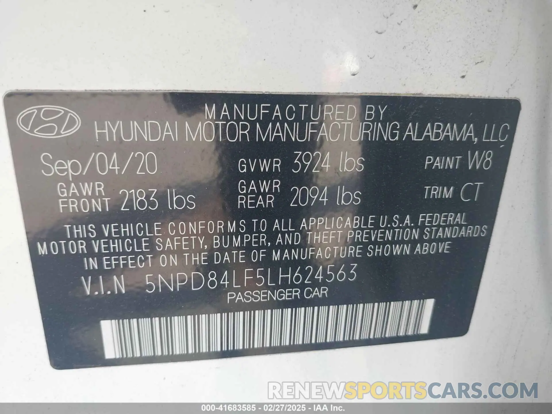 9 Photograph of a damaged car 5NPD84LF5LH624563 HYUNDAI ELANTRA 2020