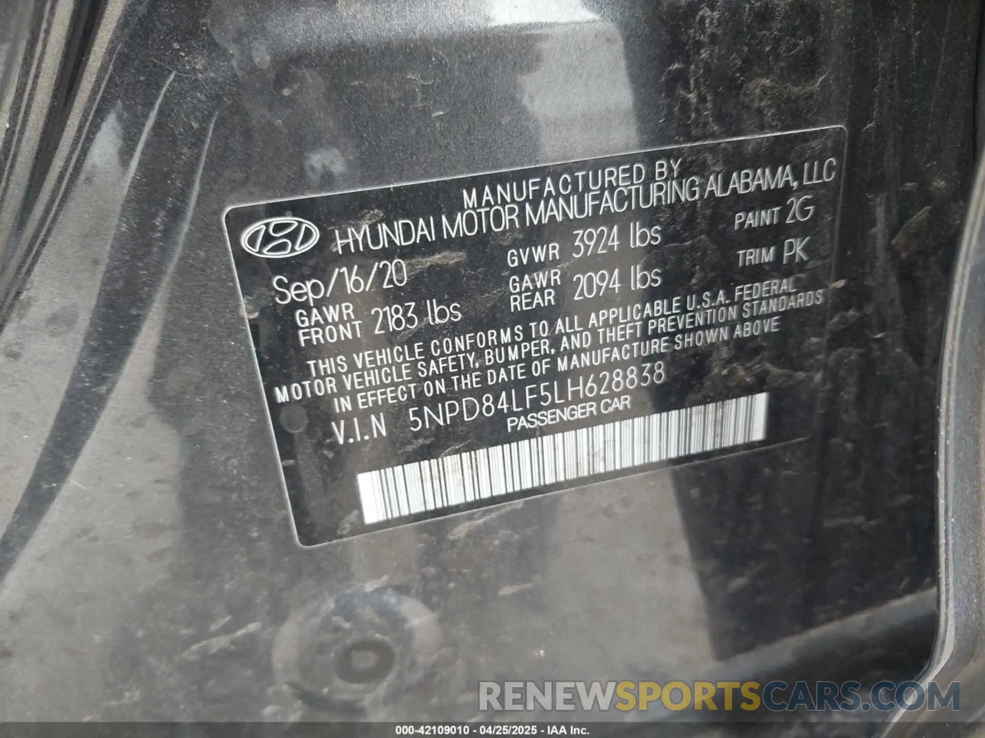 9 Photograph of a damaged car 5NPD84LF5LH628838 HYUNDAI ELANTRA 2020