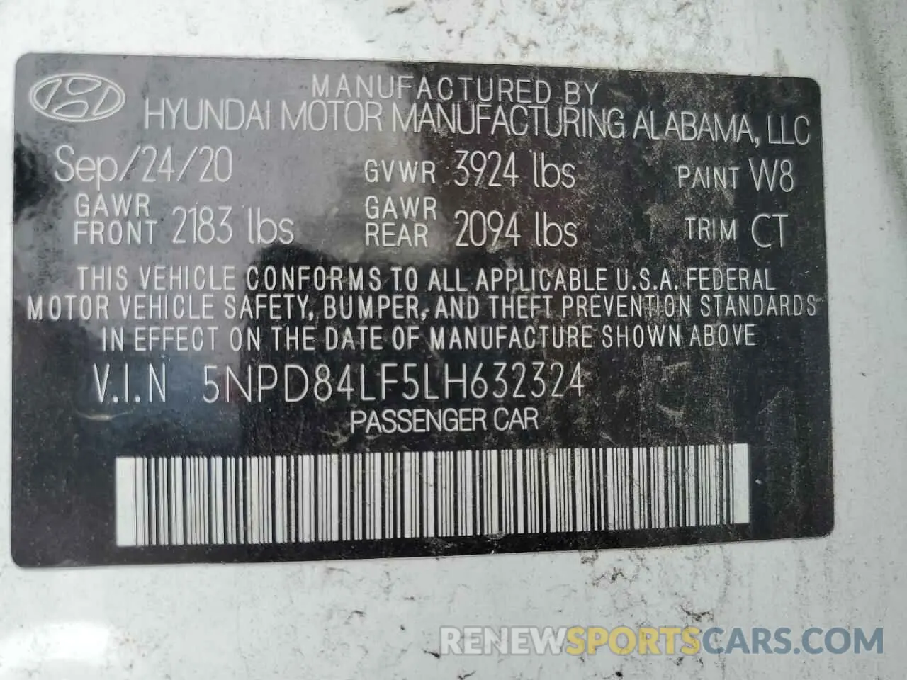 12 Photograph of a damaged car 5NPD84LF5LH632324 HYUNDAI ELANTRA 2020