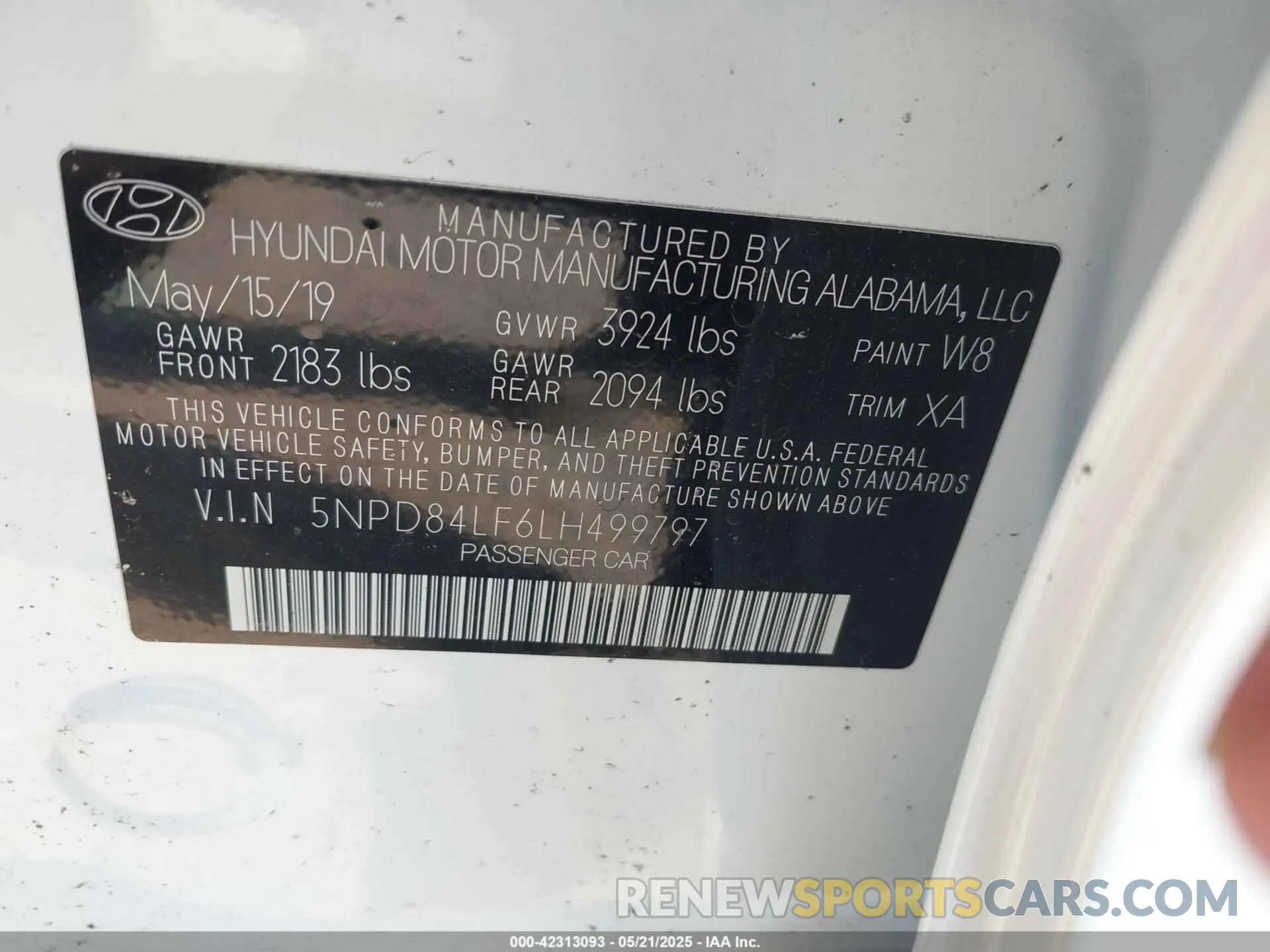 9 Photograph of a damaged car 5NPD84LF6LH499797 HYUNDAI ELANTRA 2020