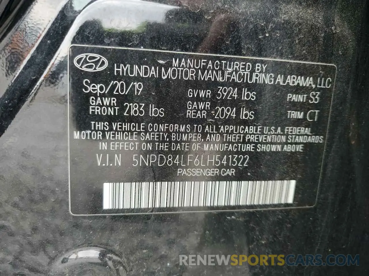12 Photograph of a damaged car 5NPD84LF6LH541322 HYUNDAI ELANTRA 2020