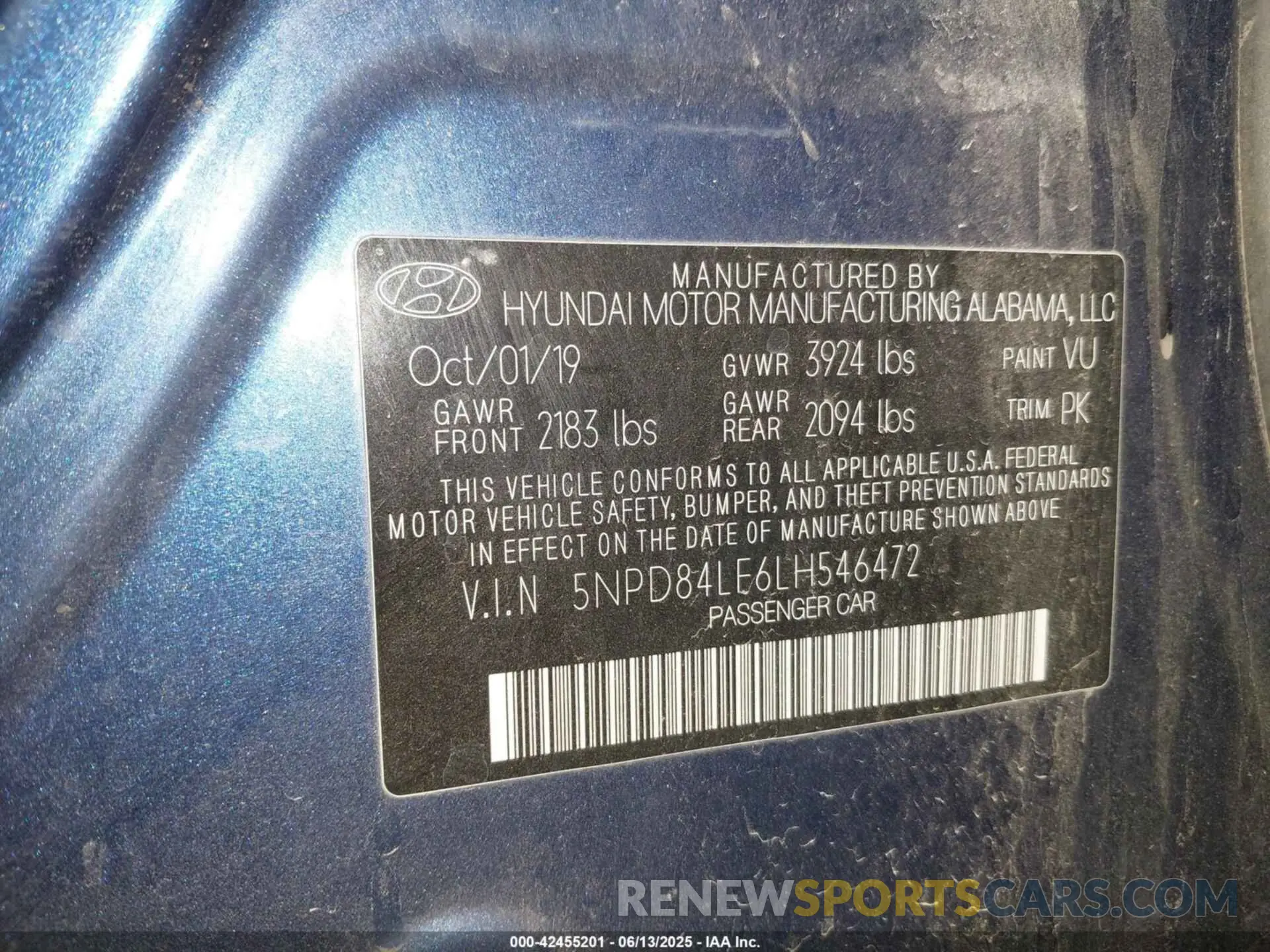 9 Photograph of a damaged car 5NPD84LF6LH546472 HYUNDAI ELANTRA 2020