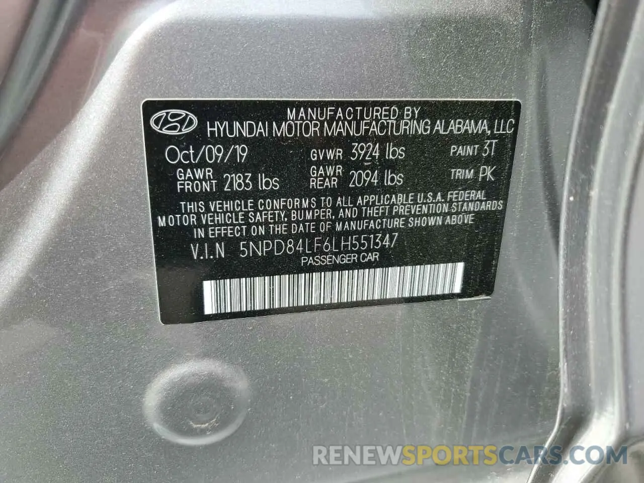 13 Photograph of a damaged car 5NPD84LF6LH551347 HYUNDAI ELANTRA 2020