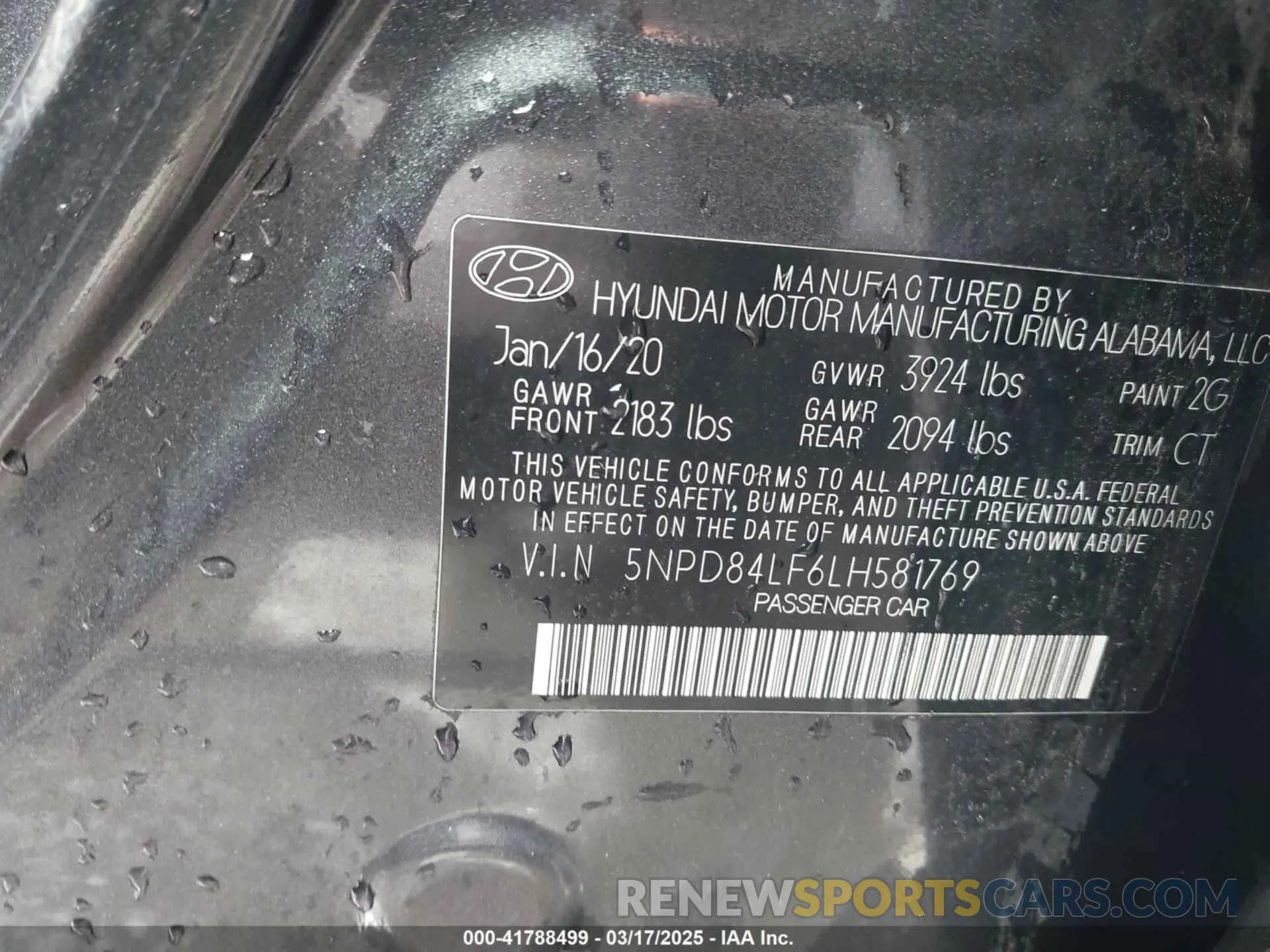 9 Photograph of a damaged car 5NPD84LF6LH581769 HYUNDAI ELANTRA 2020