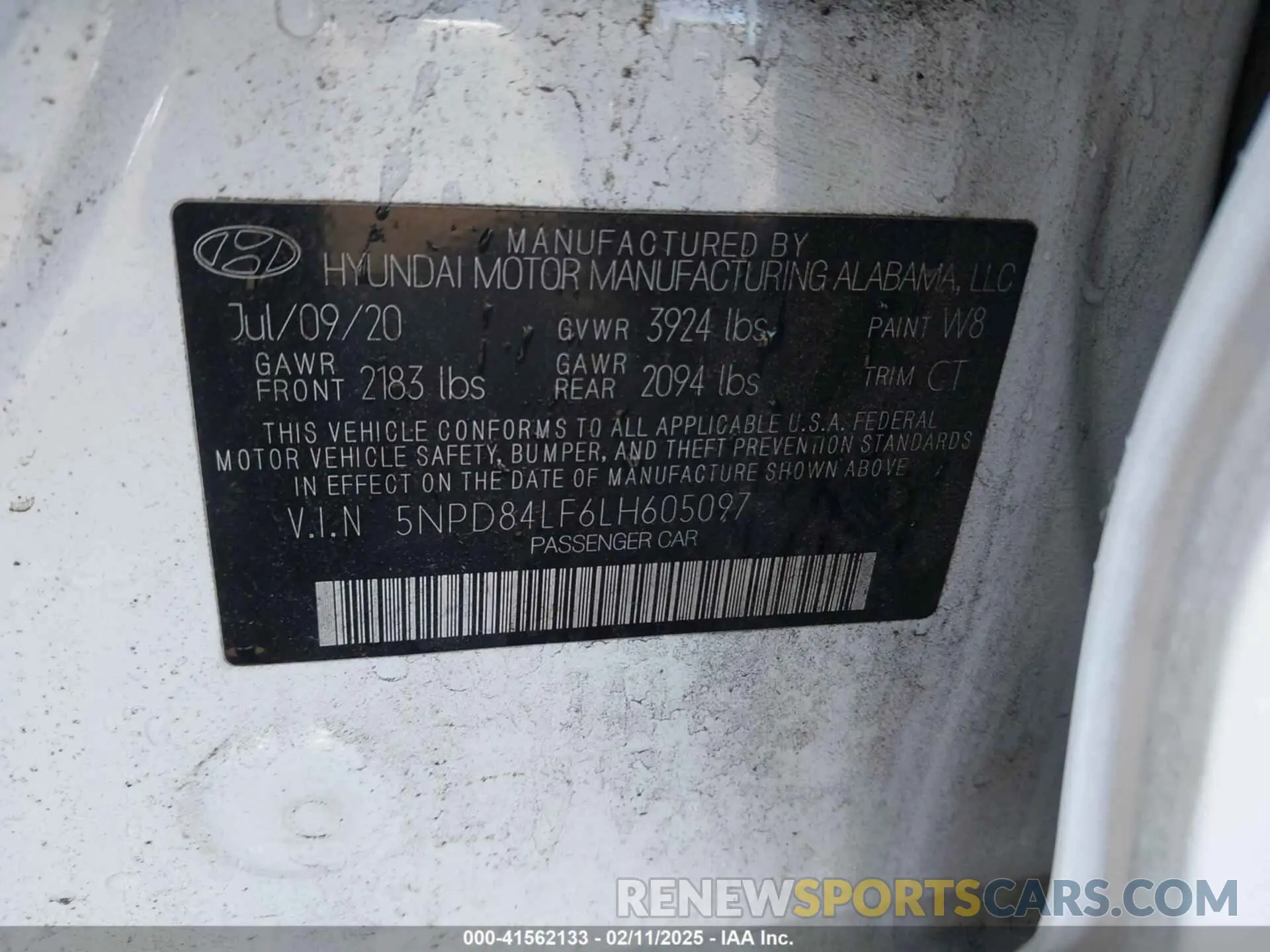 9 Photograph of a damaged car 5NPD84LF6LH605097 HYUNDAI ELANTRA 2020