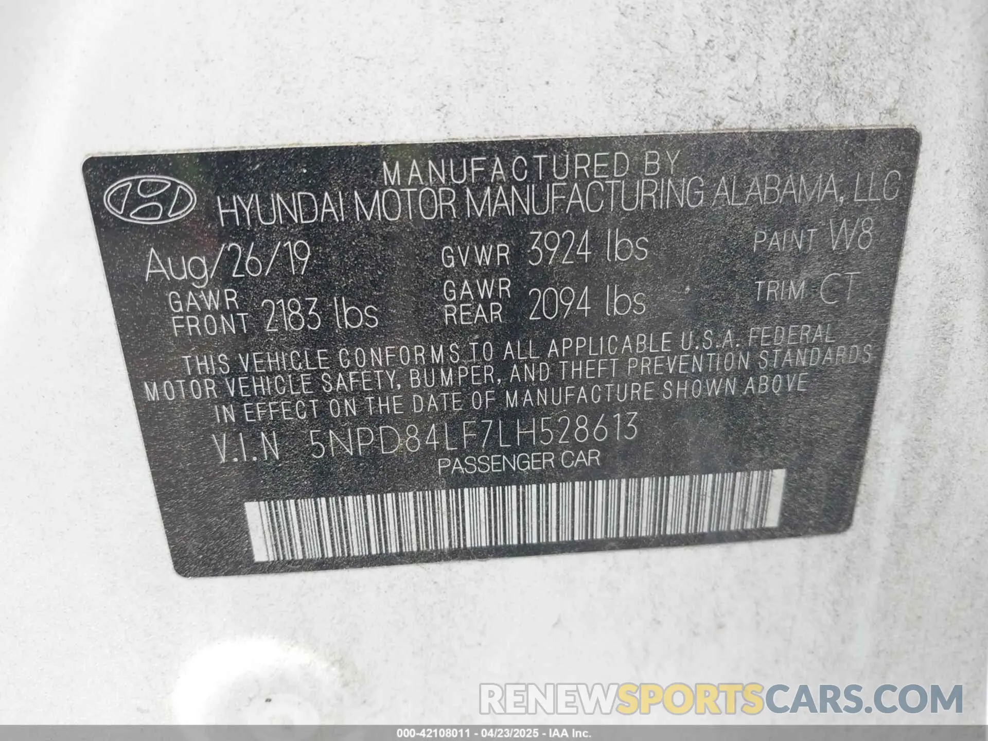 9 Photograph of a damaged car 5NPD84LF7LH528613 HYUNDAI ELANTRA 2020