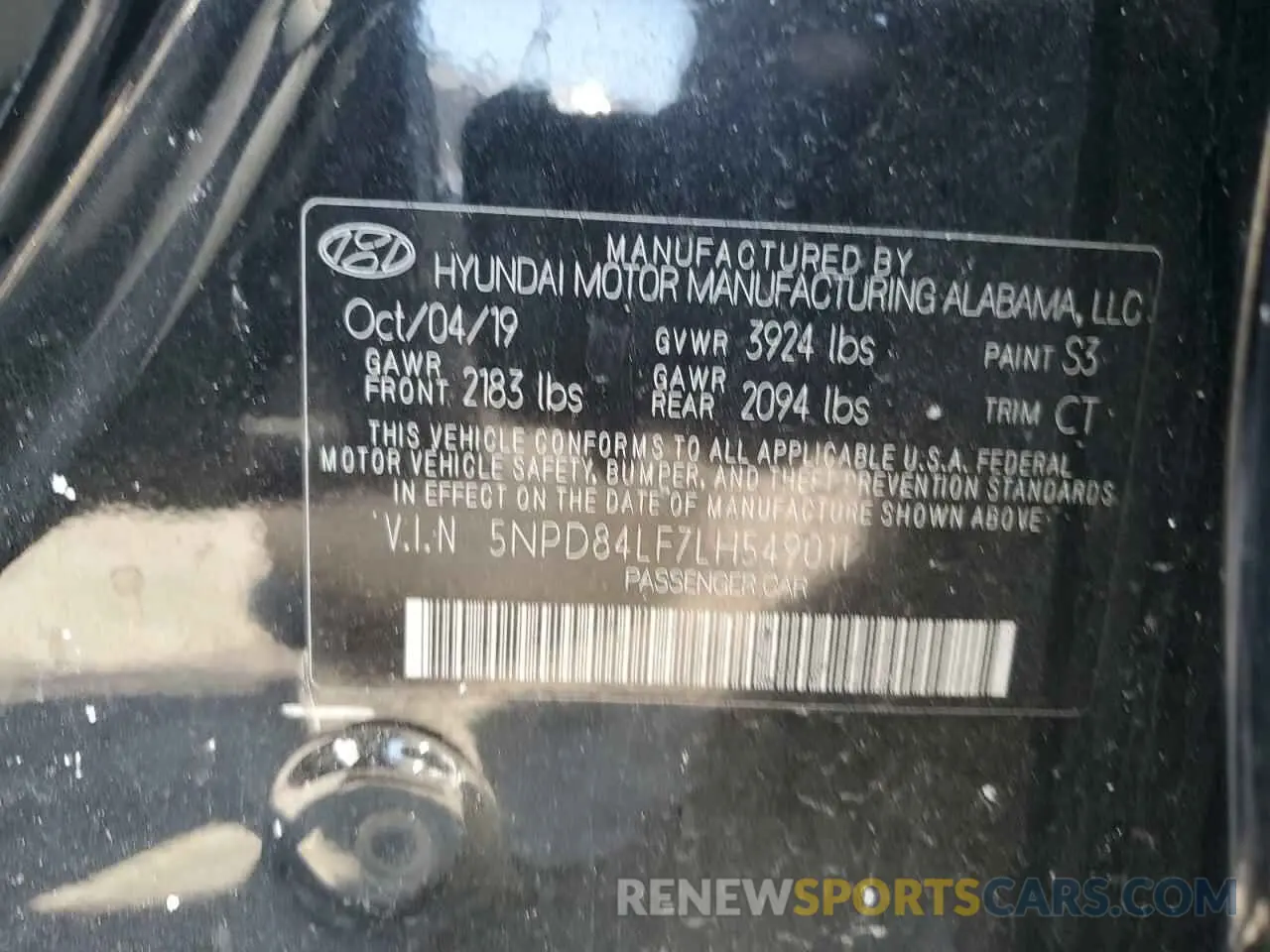 12 Photograph of a damaged car 5NPD84LF7LH549011 HYUNDAI ELANTRA 2020