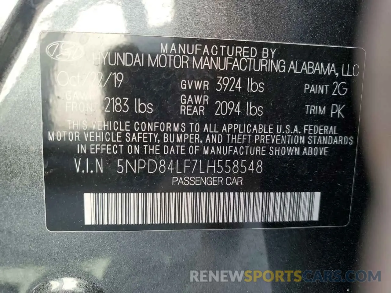 13 Photograph of a damaged car 5NPD84LF7LH558548 HYUNDAI ELANTRA 2020