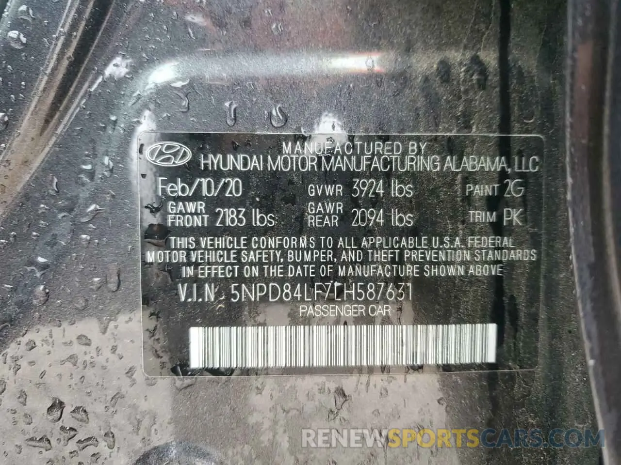 15 Photograph of a damaged car 5NPD84LF7LH587631 HYUNDAI ELANTRA 2020