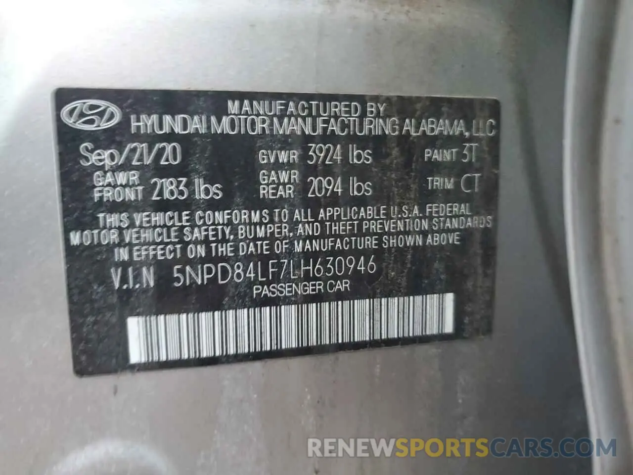 12 Photograph of a damaged car 5NPD84LF7LH630946 HYUNDAI ELANTRA 2020
