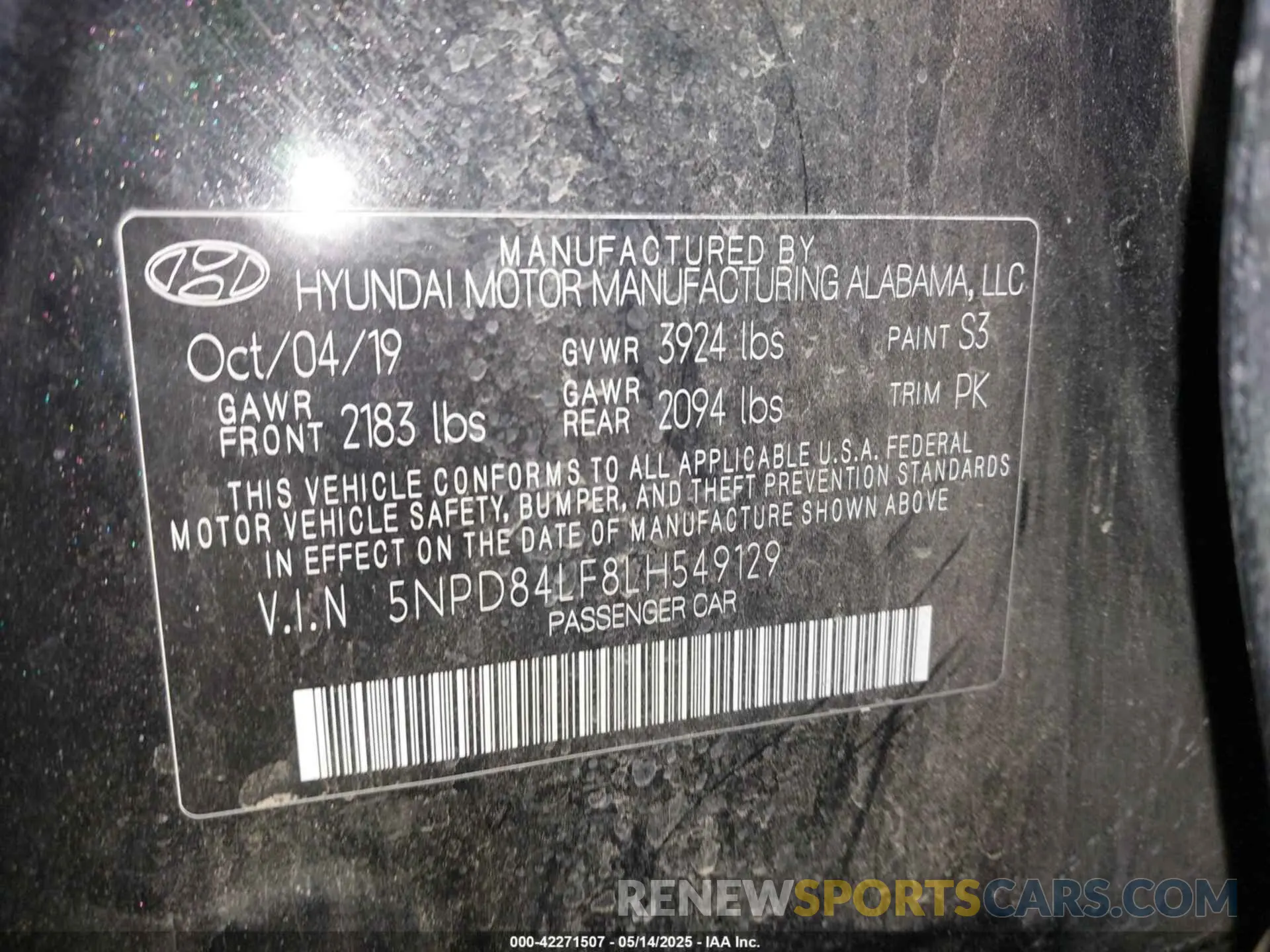 9 Photograph of a damaged car 5NPD84LF8LH549129 HYUNDAI ELANTRA 2020