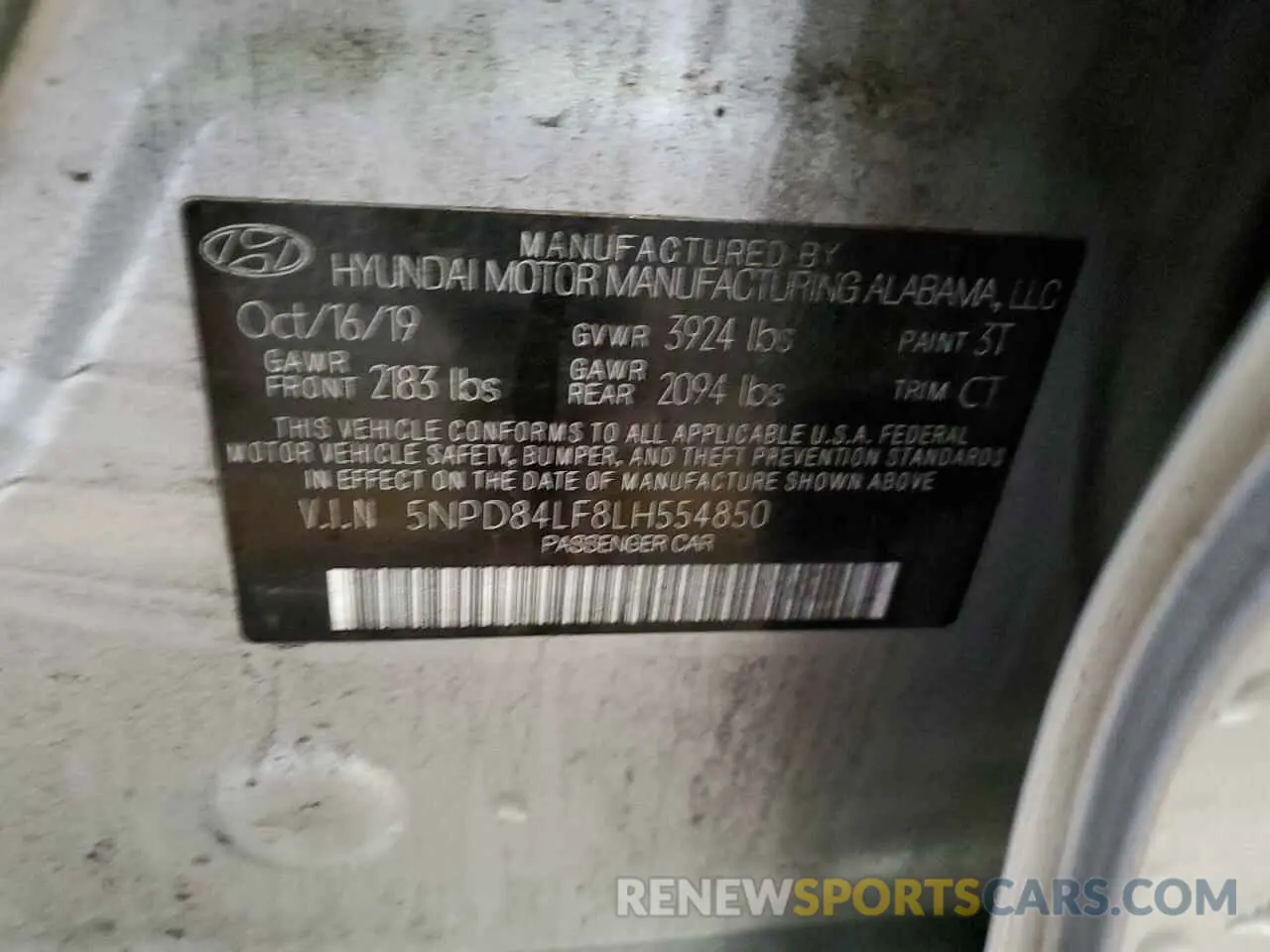 12 Photograph of a damaged car 5NPD84LF8LH554850 HYUNDAI ELANTRA 2020