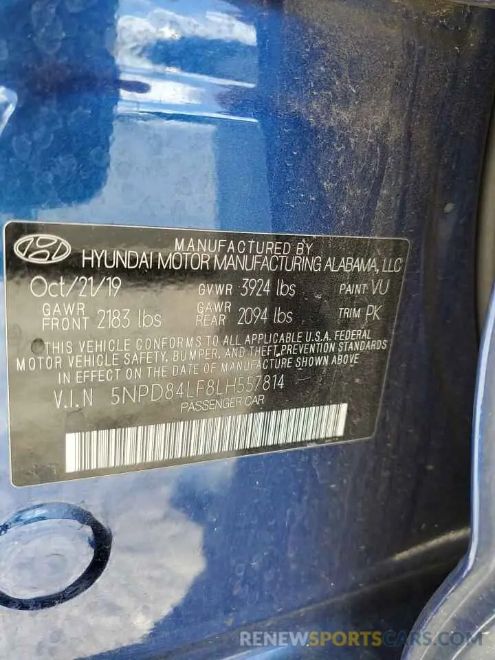 12 Photograph of a damaged car 5NPD84LF8LH557814 HYUNDAI ELANTRA 2020