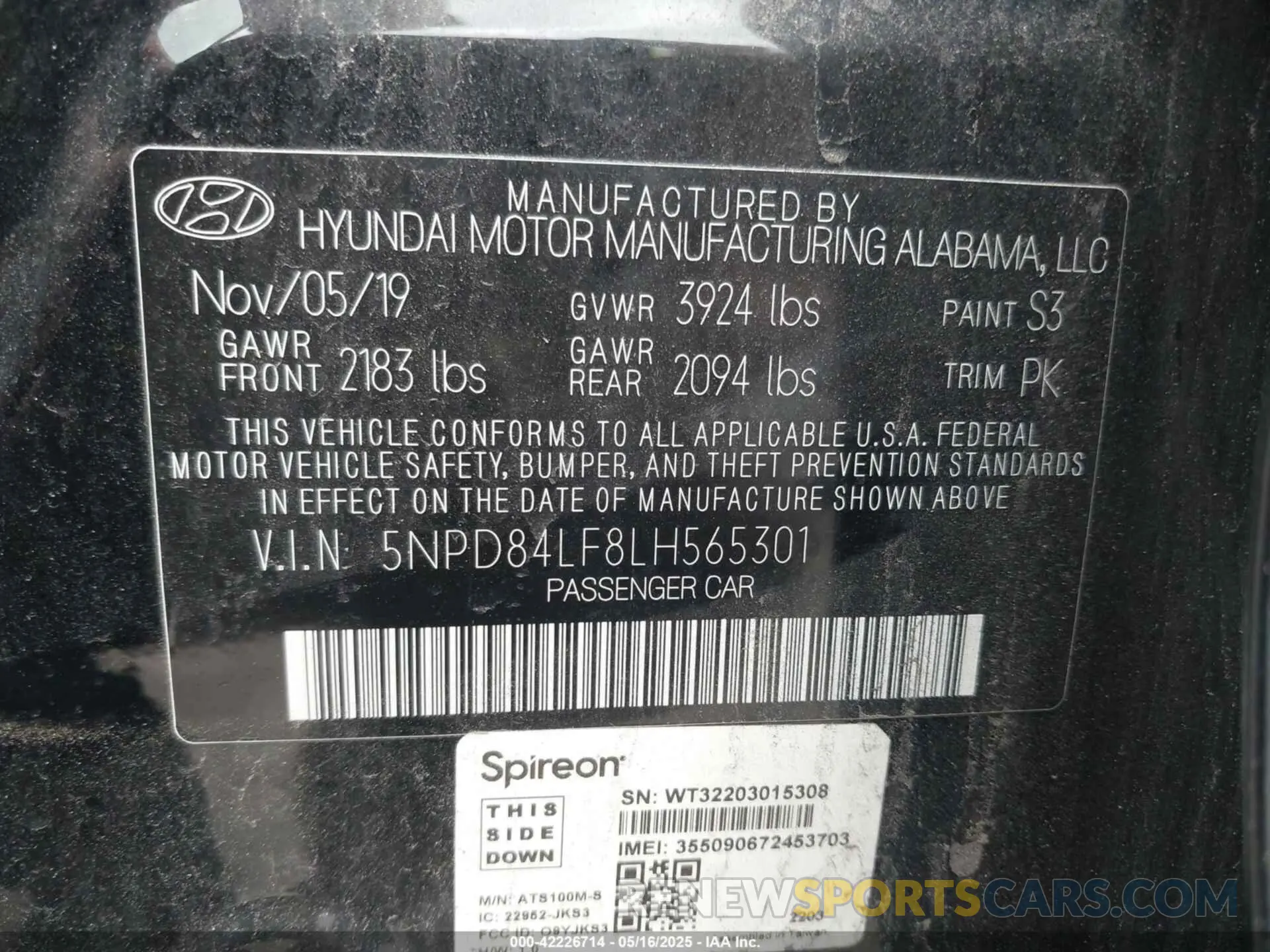 9 Photograph of a damaged car 5NPD84LF8LH565301 HYUNDAI ELANTRA 2020