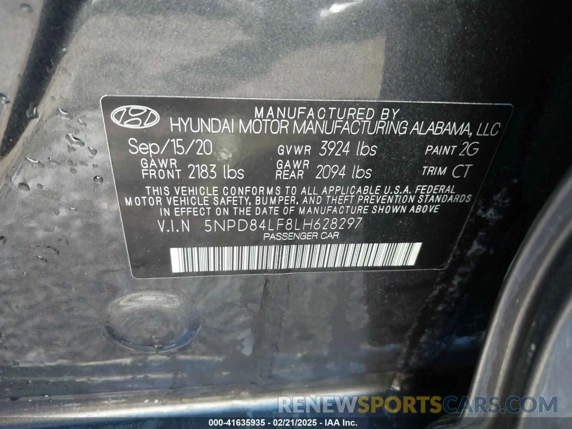 9 Photograph of a damaged car 5NPD84LF8LH628297 HYUNDAI ELANTRA 2020