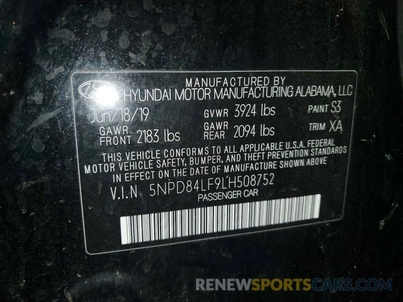 14 Photograph of a damaged car 5NPD84LF9LH508752 HYUNDAI ELANTRA 2020