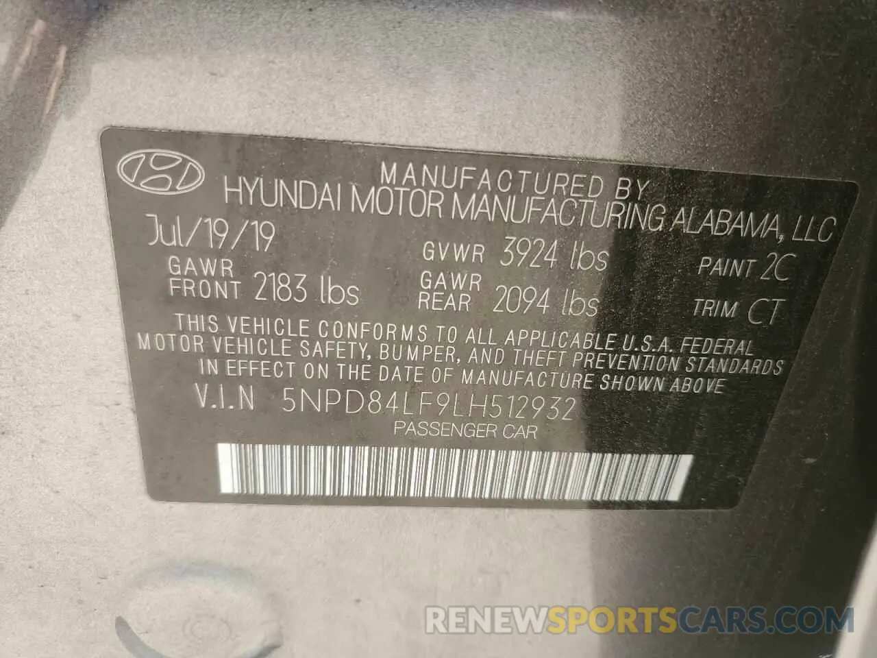 13 Photograph of a damaged car 5NPD84LF9LH512932 HYUNDAI ELANTRA 2020