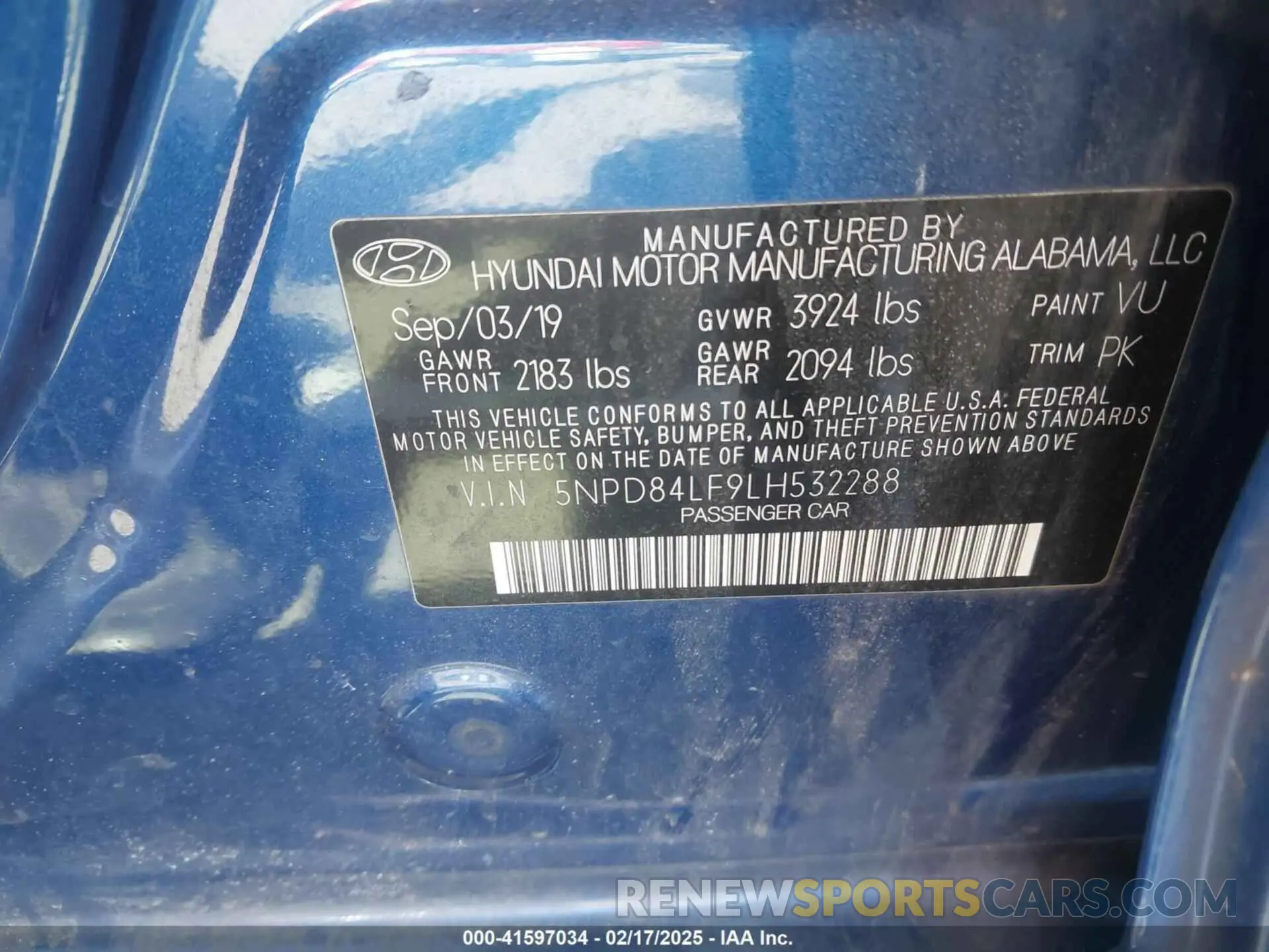 9 Photograph of a damaged car 5NPD84LF9LH532288 HYUNDAI ELANTRA 2020