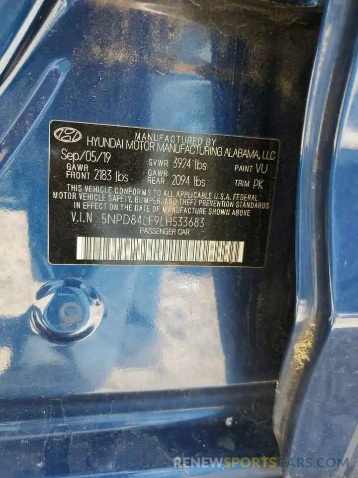 13 Photograph of a damaged car 5NPD84LF9LH533683 HYUNDAI ELANTRA 2020