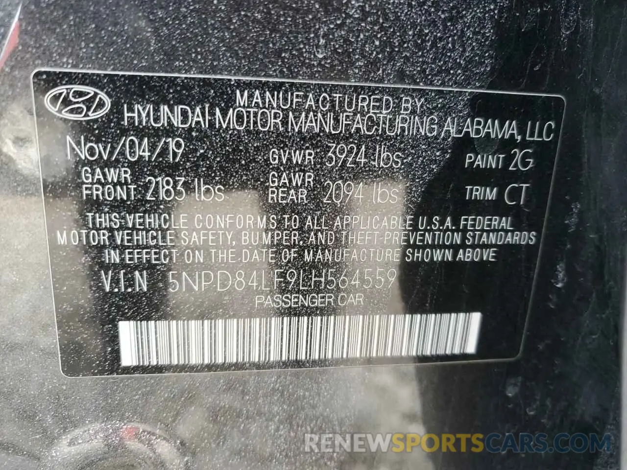 12 Photograph of a damaged car 5NPD84LF9LH564559 HYUNDAI ELANTRA 2020