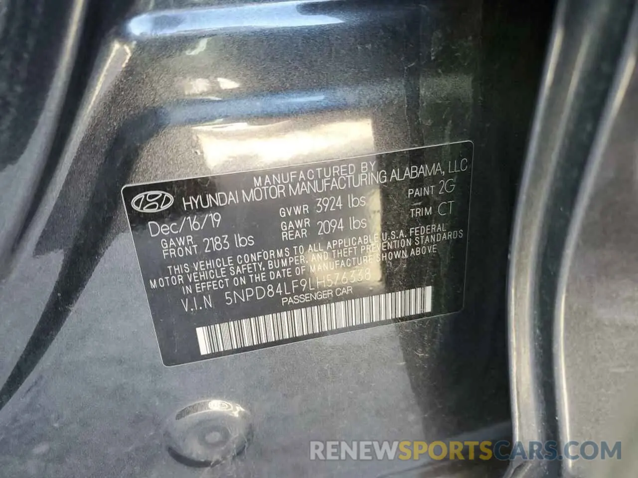 12 Photograph of a damaged car 5NPD84LF9LH576338 HYUNDAI ELANTRA 2020