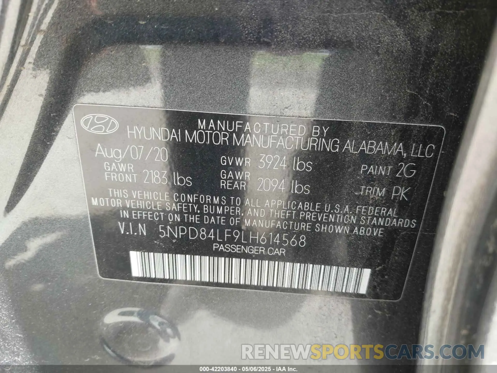 9 Photograph of a damaged car 5NPD84LF9LH614568 HYUNDAI ELANTRA 2020