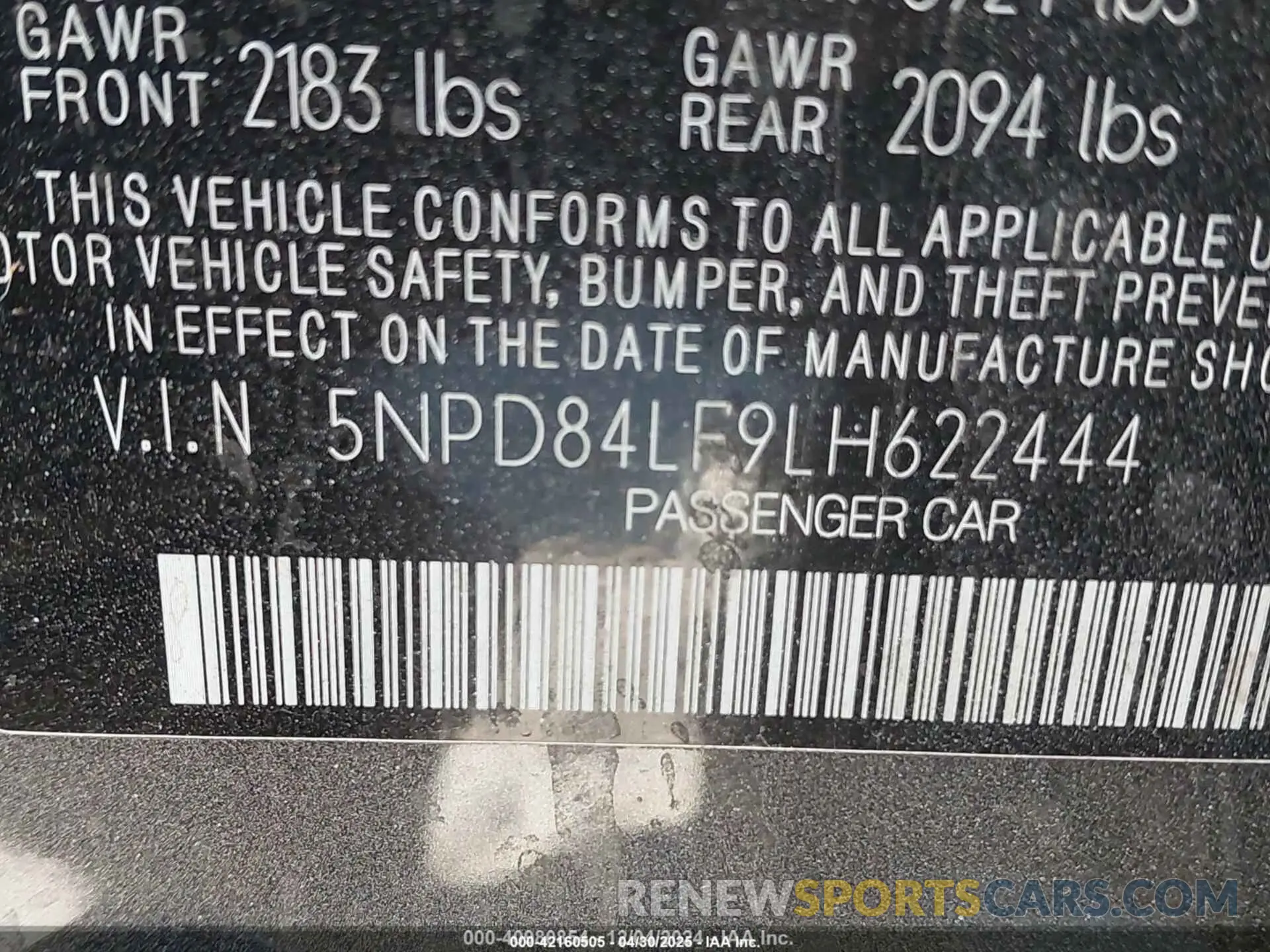 9 Photograph of a damaged car 5NPD84LF9LH622444 HYUNDAI ELANTRA 2020