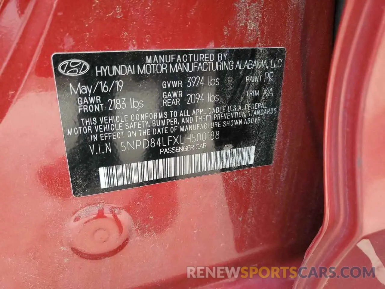 13 Photograph of a damaged car 5NPD84LFXLH500188 HYUNDAI ELANTRA 2020