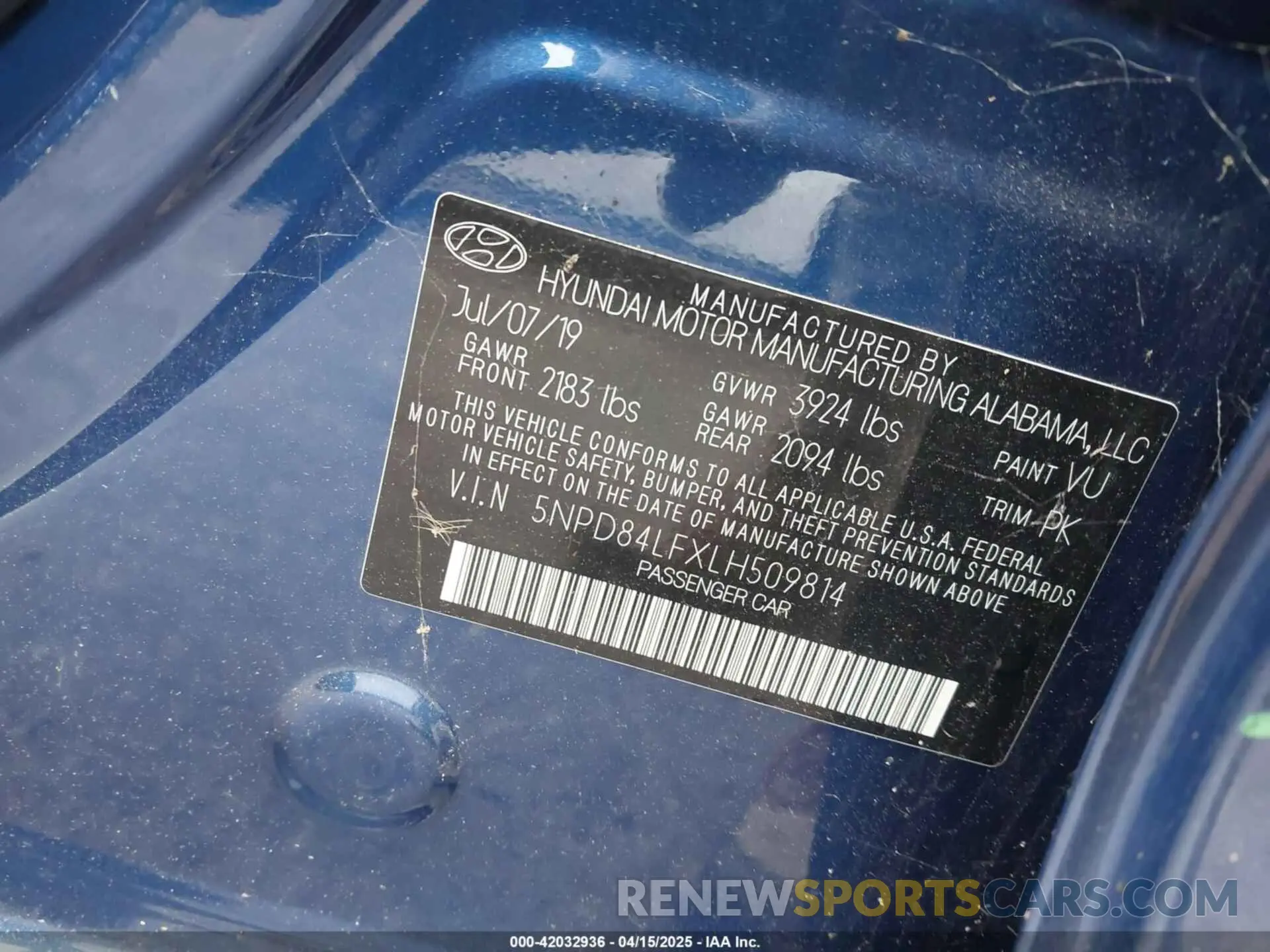 9 Photograph of a damaged car 5NPD84LFXLH509814 HYUNDAI ELANTRA 2020