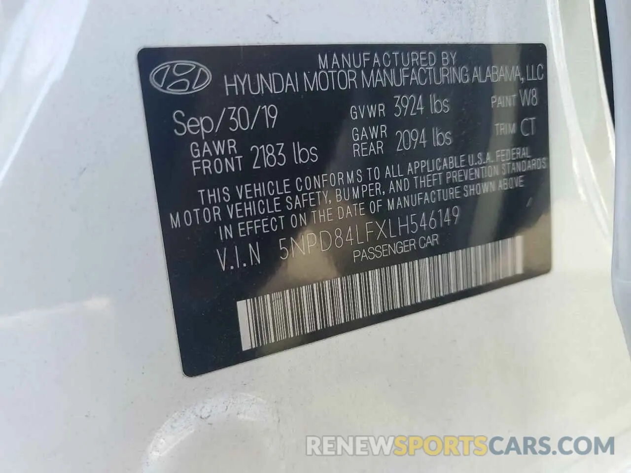 12 Photograph of a damaged car 5NPD84LFXLH546149 HYUNDAI ELANTRA 2020