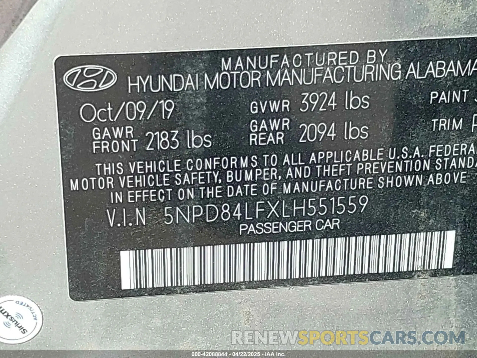 9 Photograph of a damaged car 5NPD84LFXLH551559 HYUNDAI ELANTRA 2020