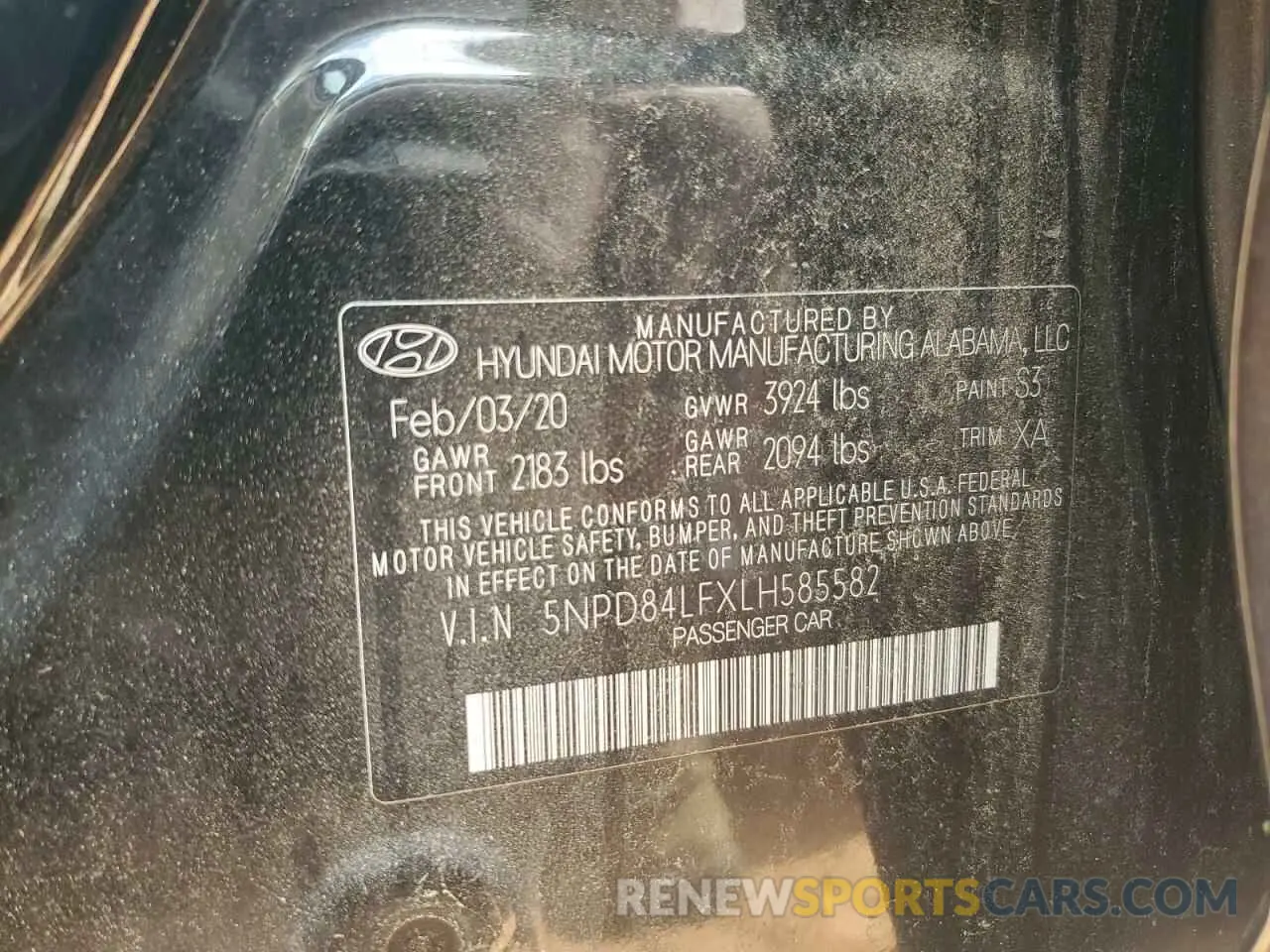 12 Photograph of a damaged car 5NPD84LFXLH585582 HYUNDAI ELANTRA 2020