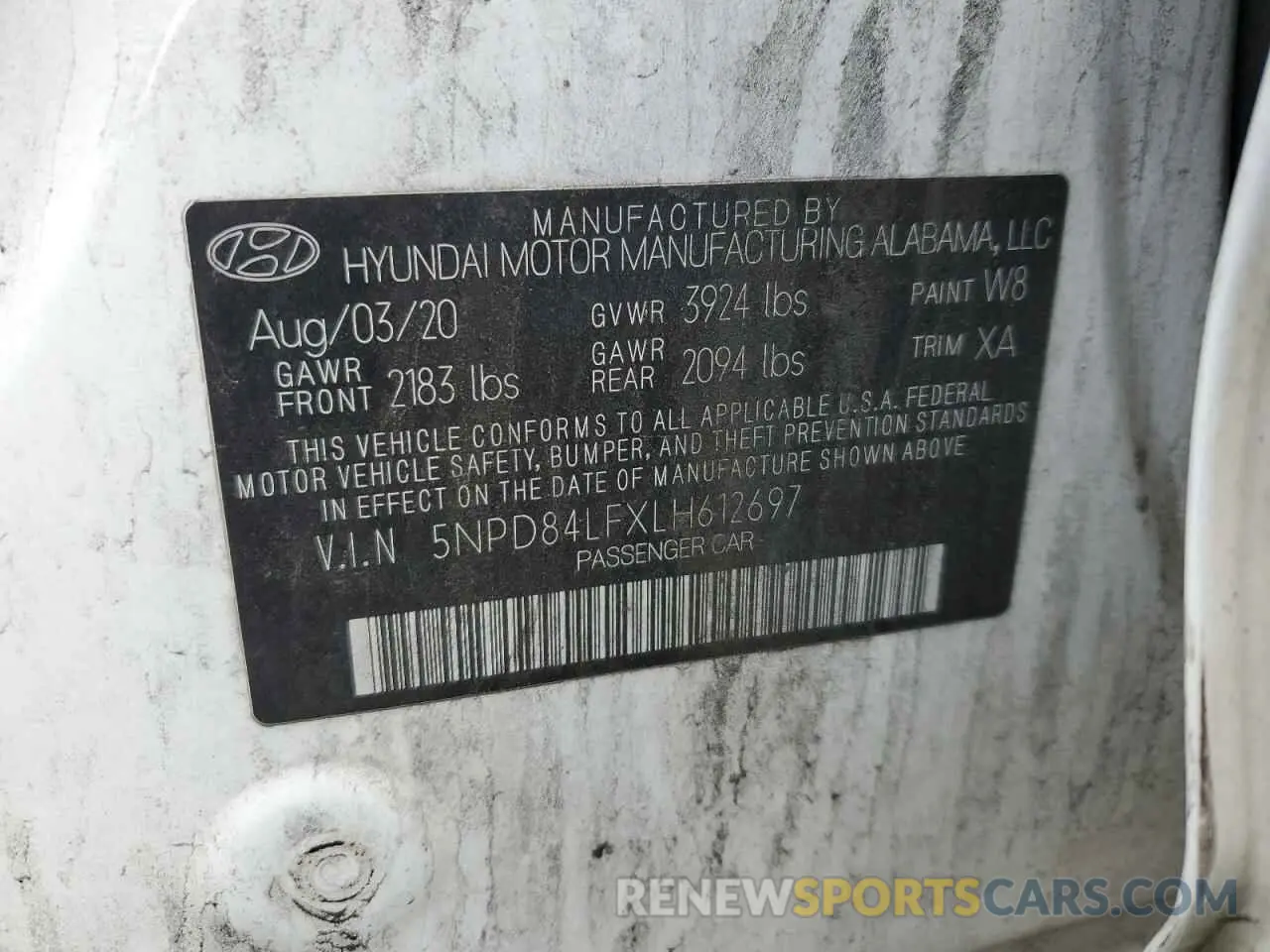 13 Photograph of a damaged car 5NPD84LFXLH612697 HYUNDAI ELANTRA 2020