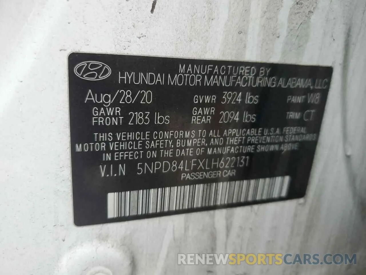 14 Photograph of a damaged car 5NPD84LFXLH622131 HYUNDAI ELANTRA 2020