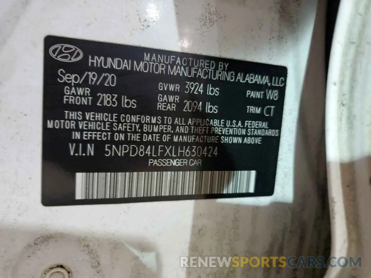 12 Photograph of a damaged car 5NPD84LFXLH630424 HYUNDAI ELANTRA 2020