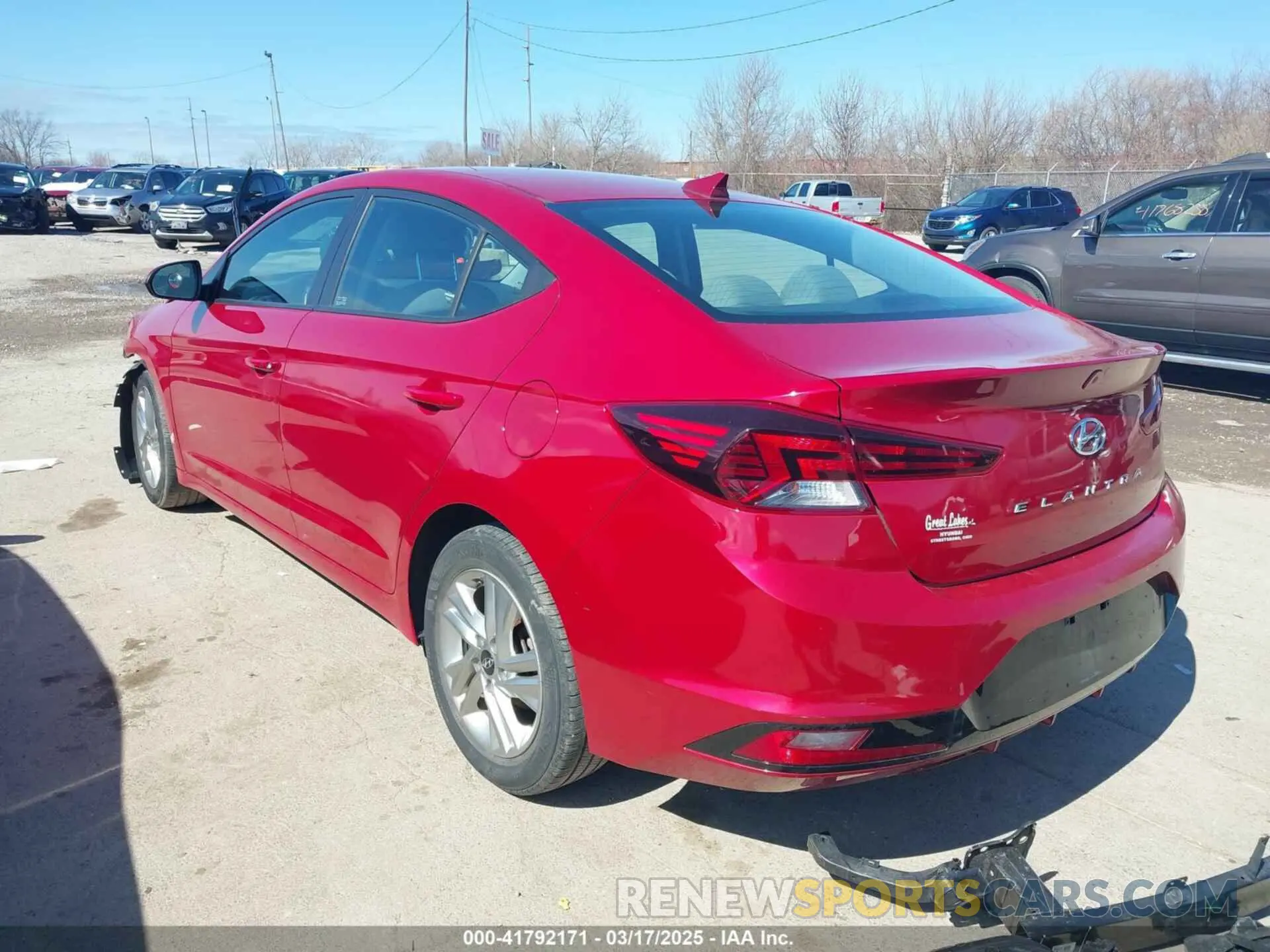 3 Photograph of a damaged car KMHD84LF6LU029187 HYUNDAI ELANTRA 2020