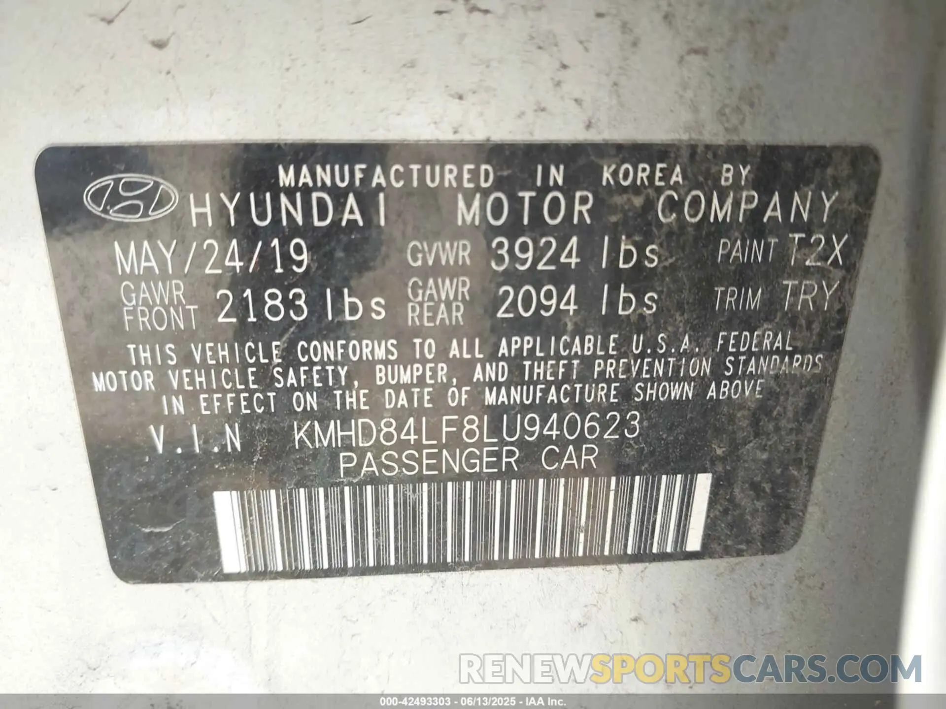 9 Photograph of a damaged car KMHD84LF8LU940623 HYUNDAI ELANTRA 2020