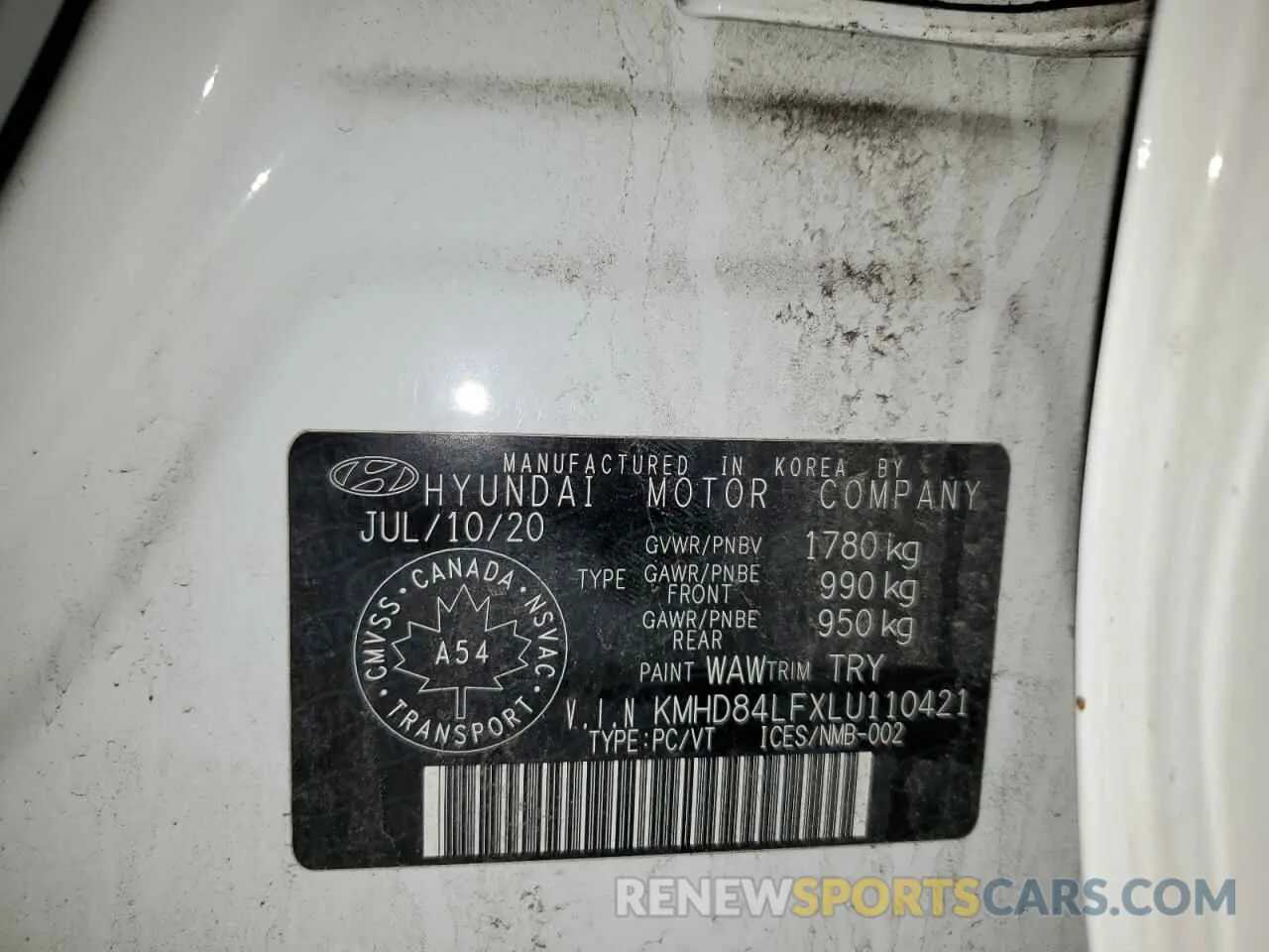 12 Photograph of a damaged car KMHD84LFXLU110421 HYUNDAI ELANTRA 2020