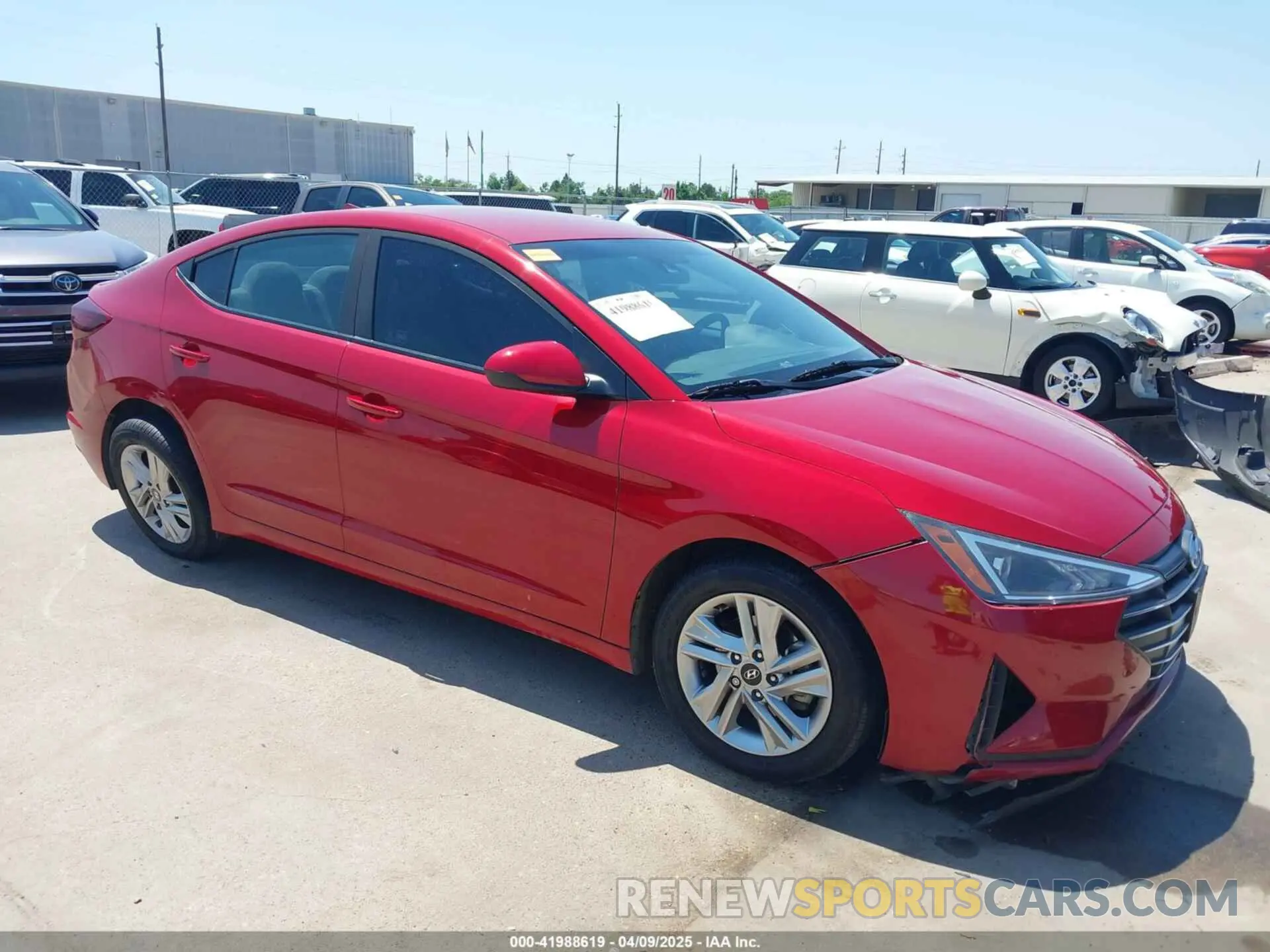 1 Photograph of a damaged car KMHD84LFXLU898021 HYUNDAI ELANTRA 2020
