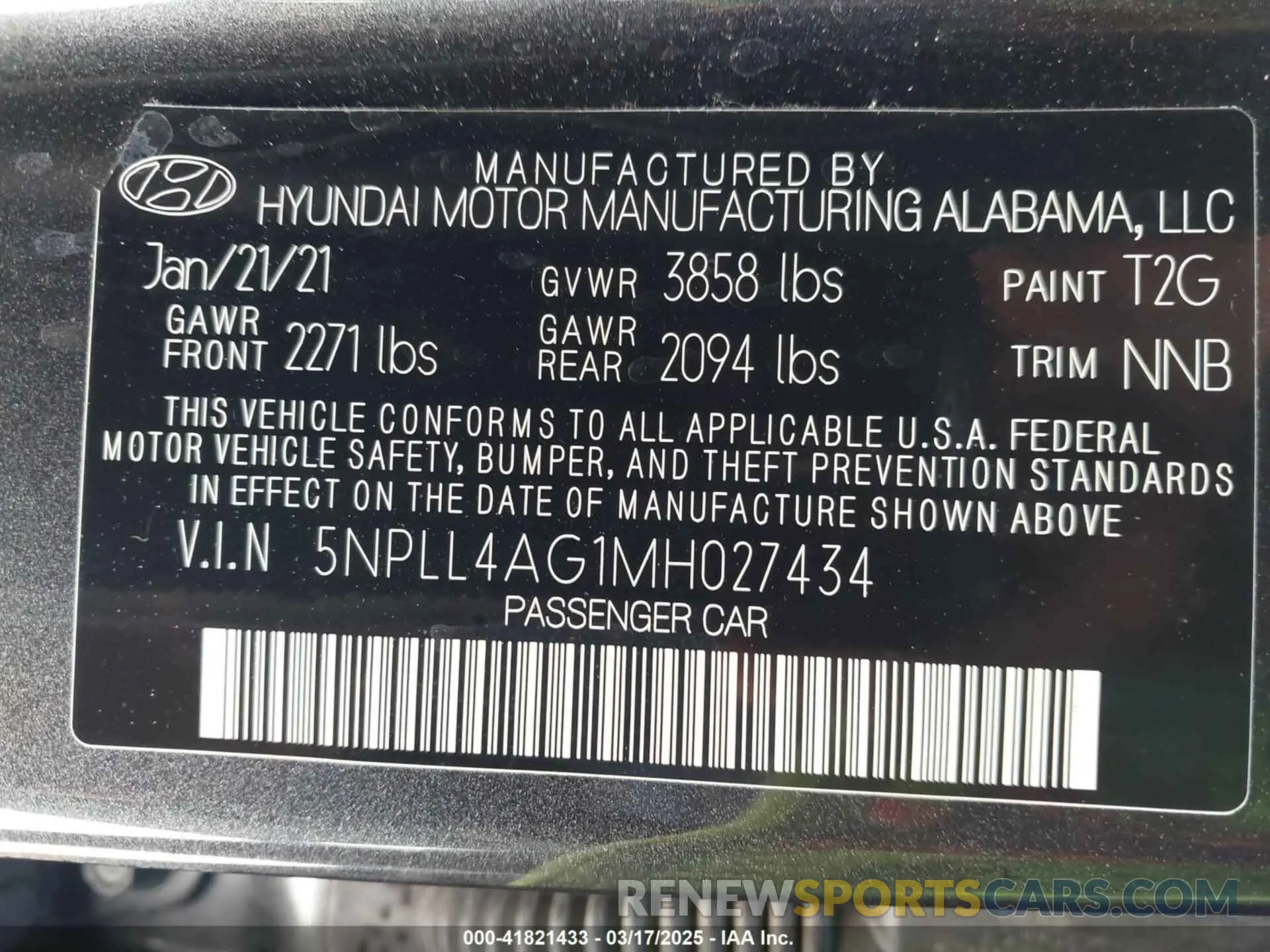 9 Photograph of a damaged car 5NPLL4AG1MH027434 HYUNDAI ELANTRA 2021