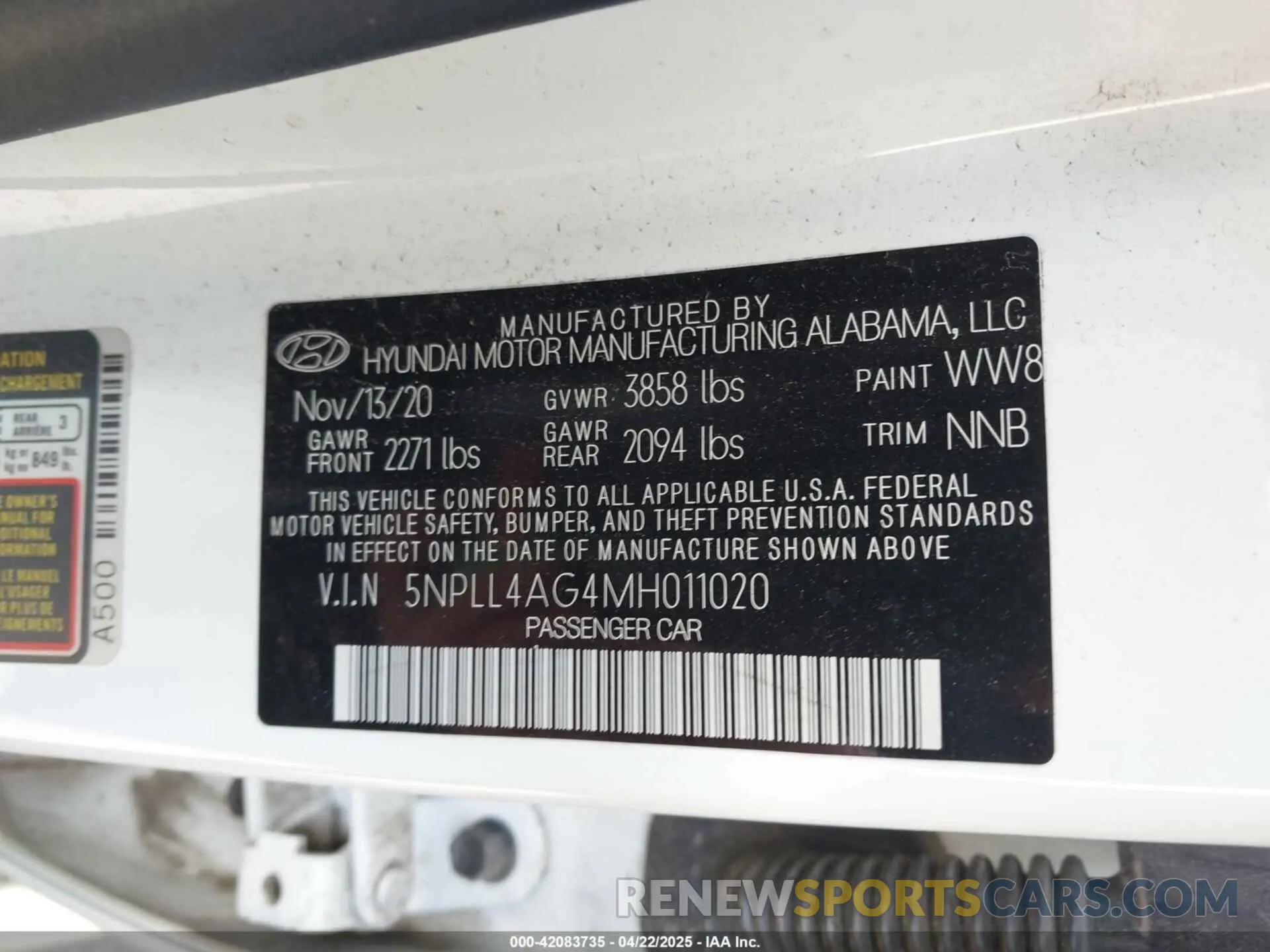 9 Photograph of a damaged car 5NPLL4AG4MH011020 HYUNDAI ELANTRA 2021