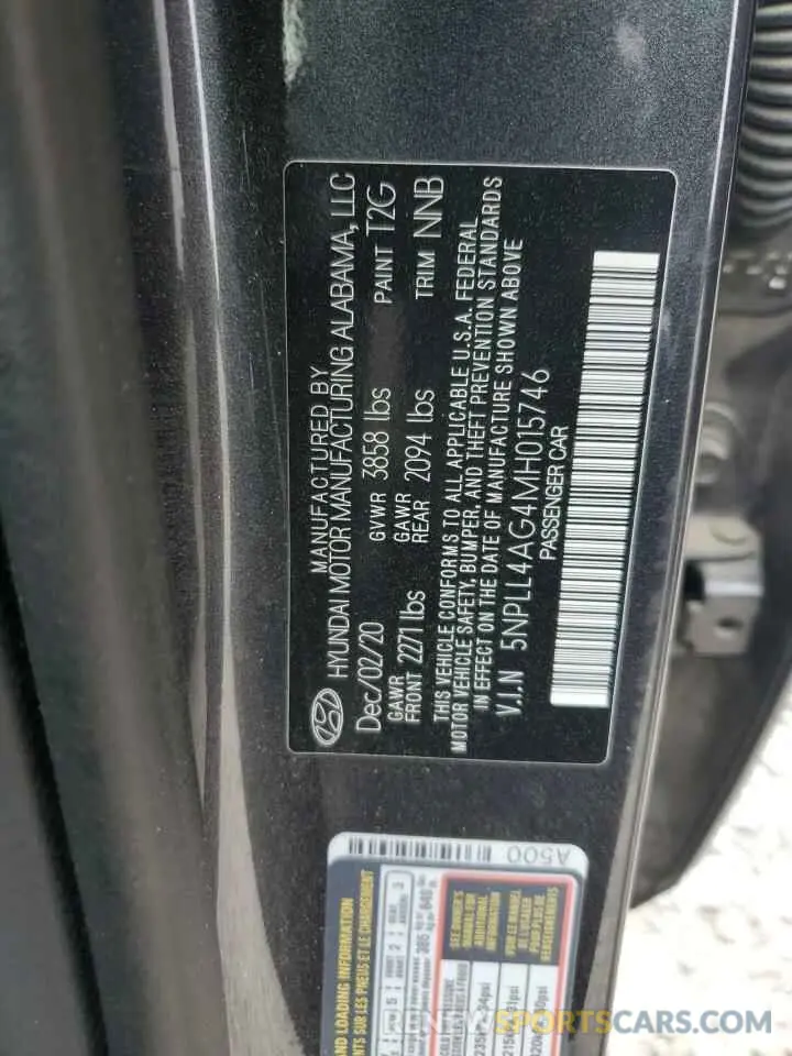 15 Photograph of a damaged car 5NPLL4AG4MH015746 HYUNDAI ELANTRA 2021