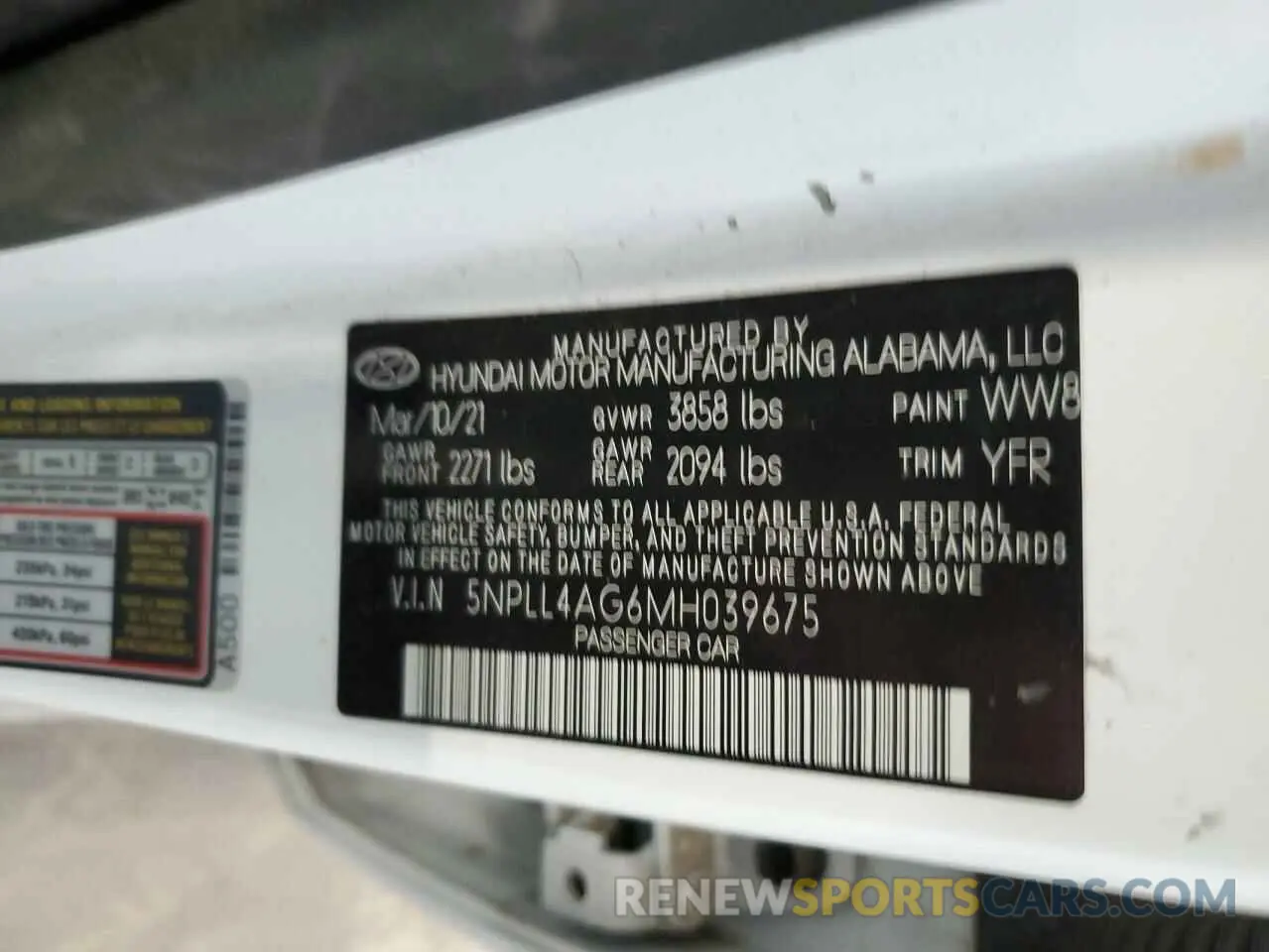 12 Photograph of a damaged car 5NPLL4AG6MH039675 HYUNDAI ELANTRA 2021